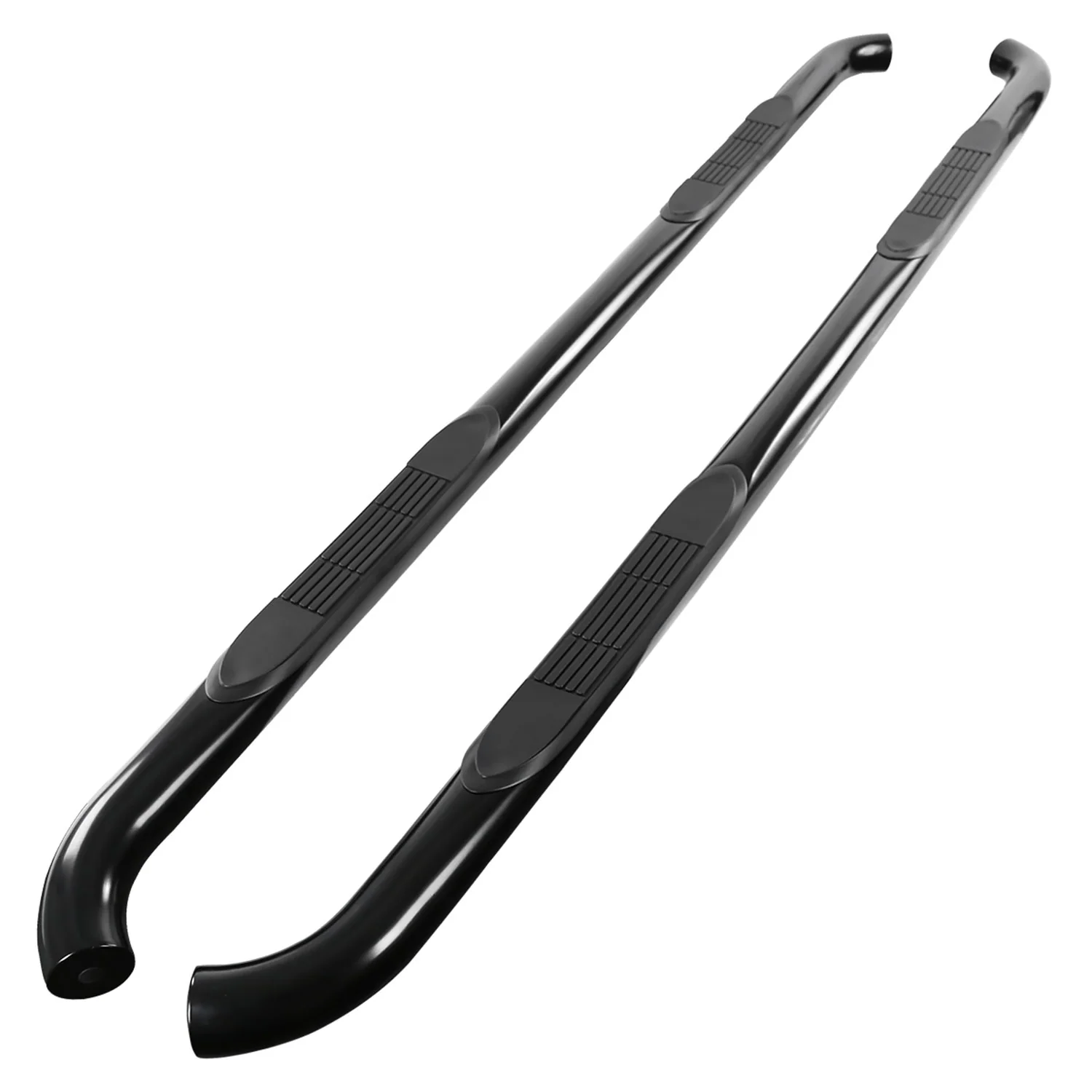 2015-2024 Ford F-150/F-250/350/450 SuperCab 3" Black Steel Side Step Nerf Bars