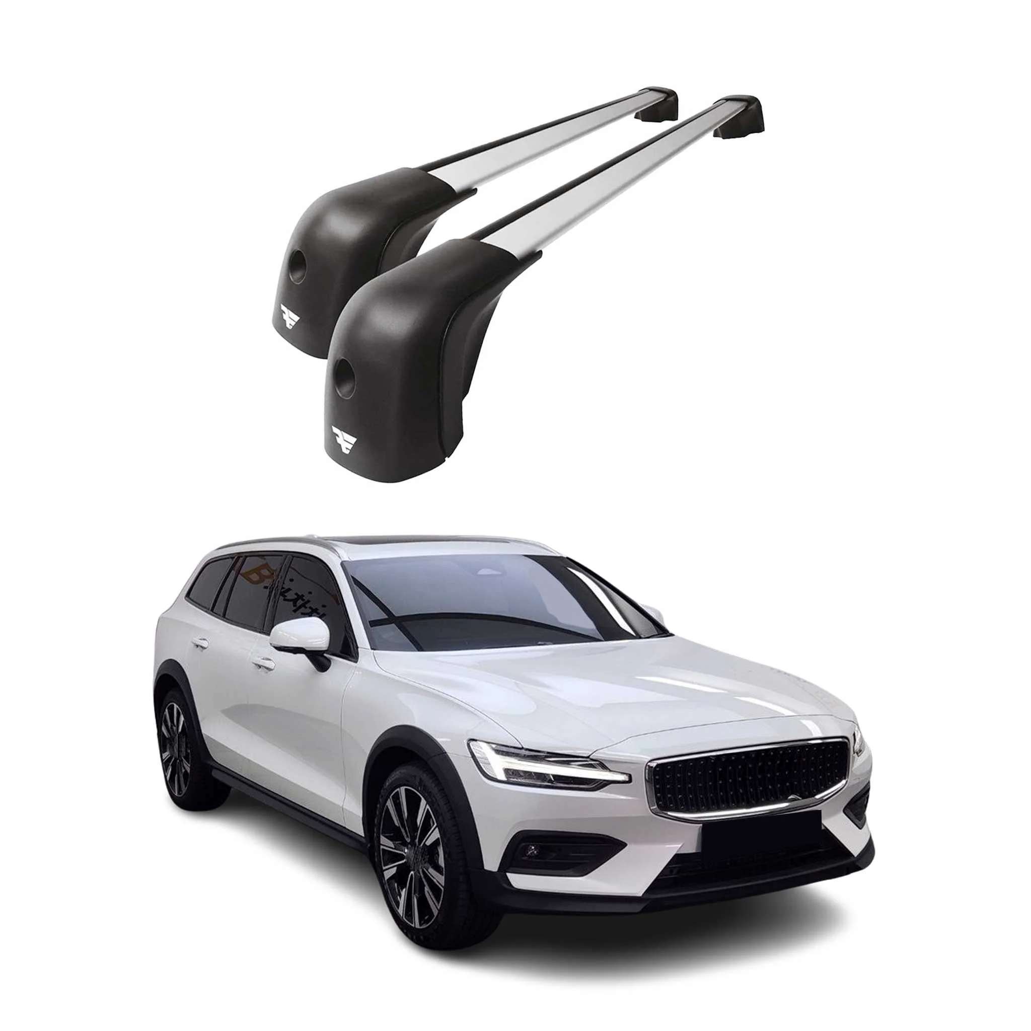 2015-2026 Volvo V60 Cross Country Roof Racks Cross Bars Silver