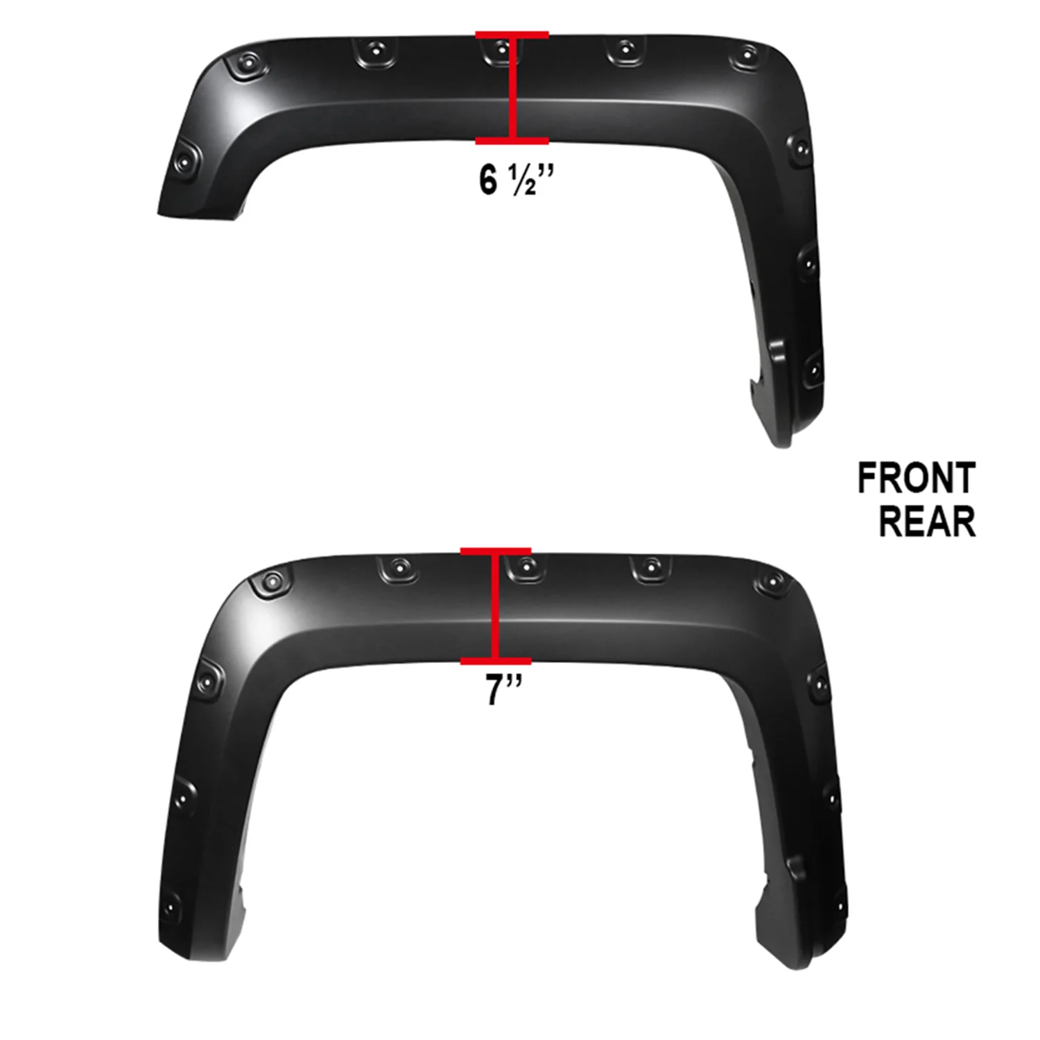 2016-2018 GMC Sierra 1500 Fleetside Smooth Rivet Style Fender Flares - Image 2
