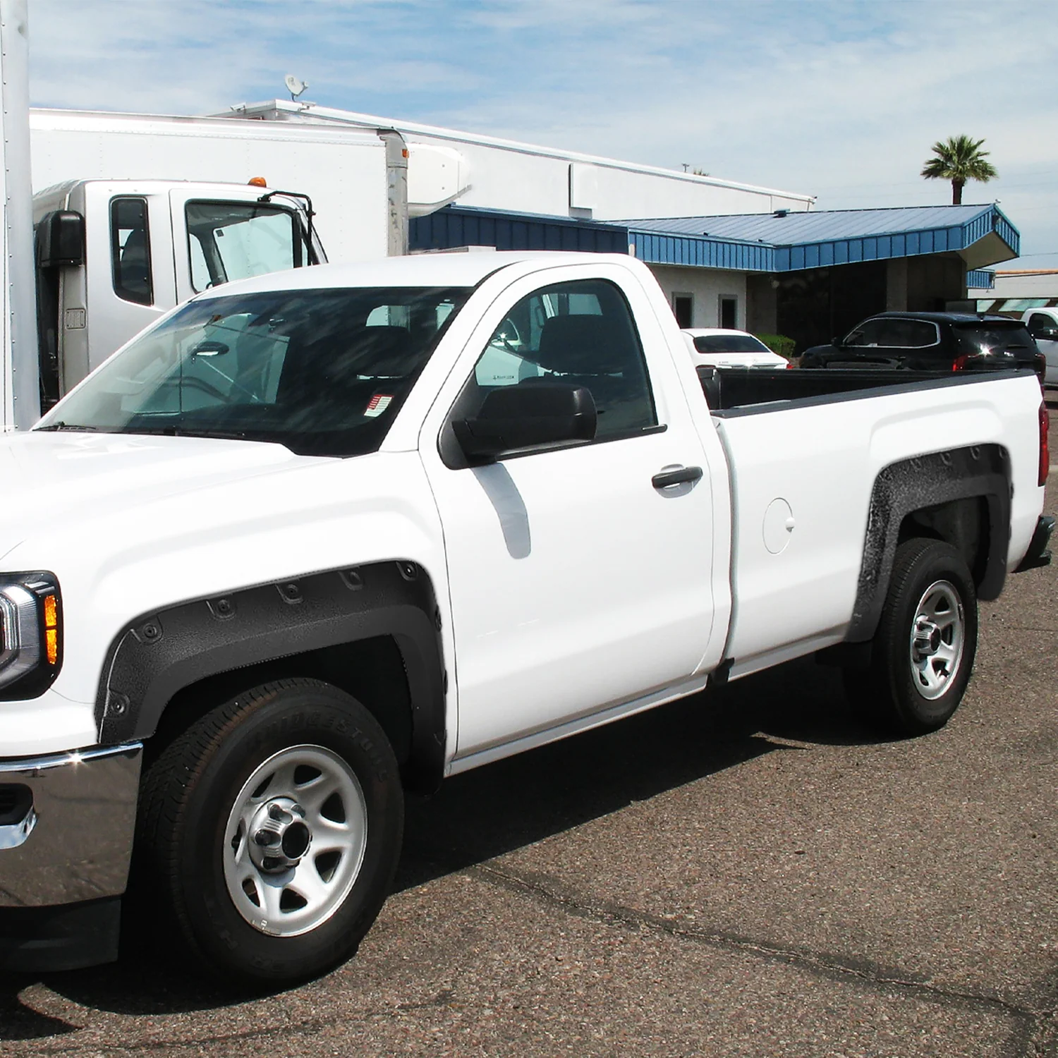 2016-2018 GMC Sierra 1500 Fleetside Textured Rivet Style Fender Flares - Image 10