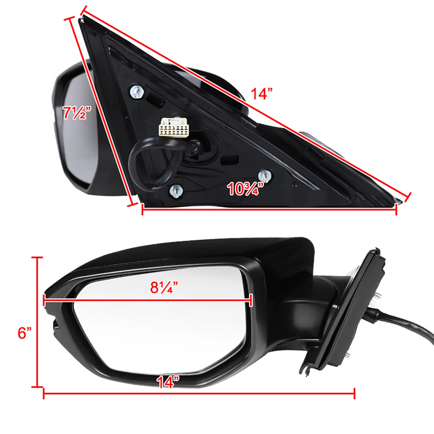2016-2018 Honda Civic Black 7Pin Heated Side Mirror LED Turn Signal Driver - Image 8