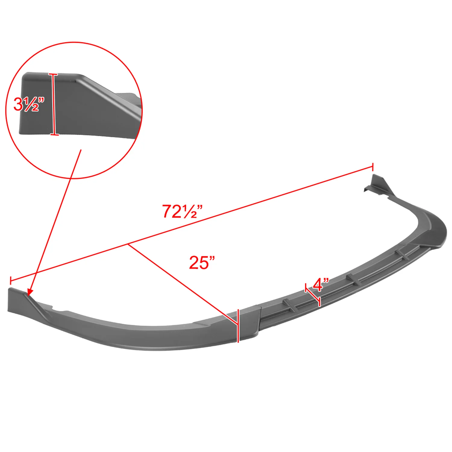 2016-2018 Kia Optima SXL Matte Black 3Pcs Front Bumper Lip Splitter Kit - Image 2