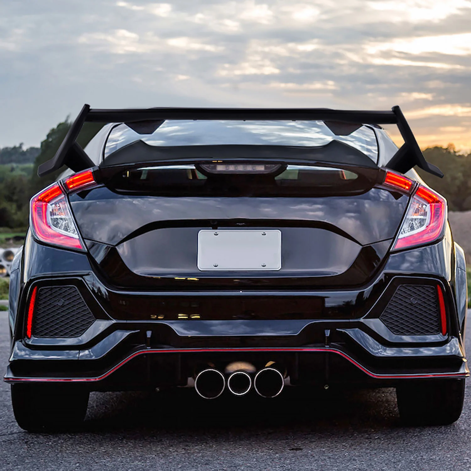 2016-2019 Honda Civic Hatchback Glossy Black ABS Rear Spoiler - Image 10