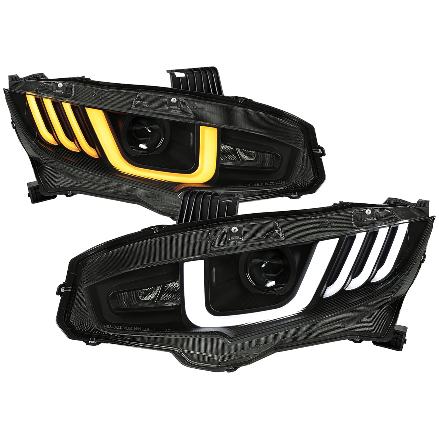 2016-2021 Honda Civic LED Headlights LED Sequential Turn Signal Matt Smoke