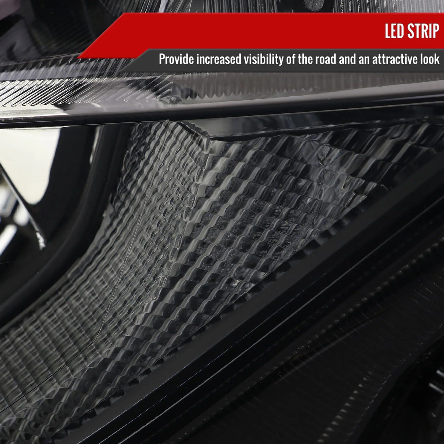 2016-2021 Honda Civic LED Strip Factory Projector Headlights Matt Black/Smoke - Image 5