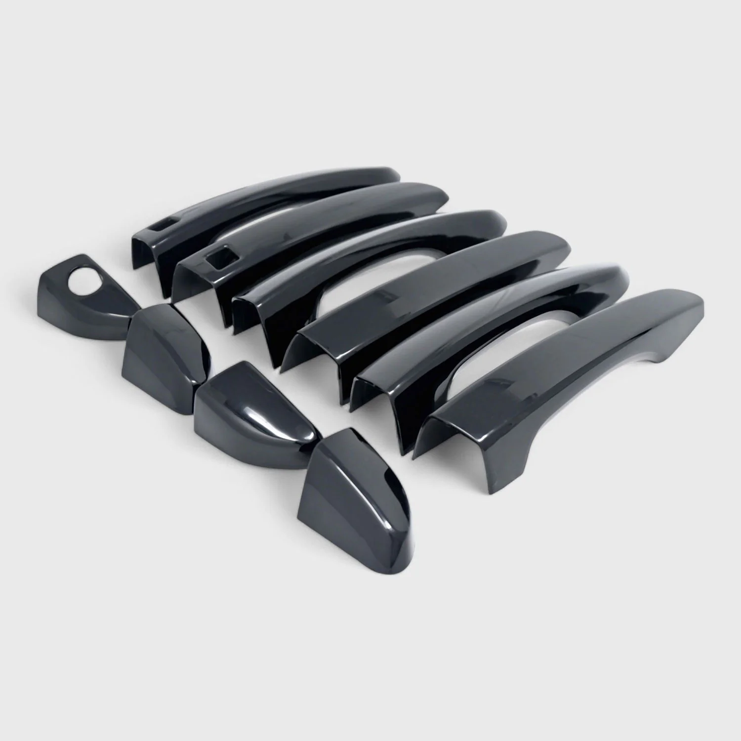 2016-2021 Hyundai Tucson Door Handle Cover Gloss Black 10Pcs ABS Plastic - Image 3