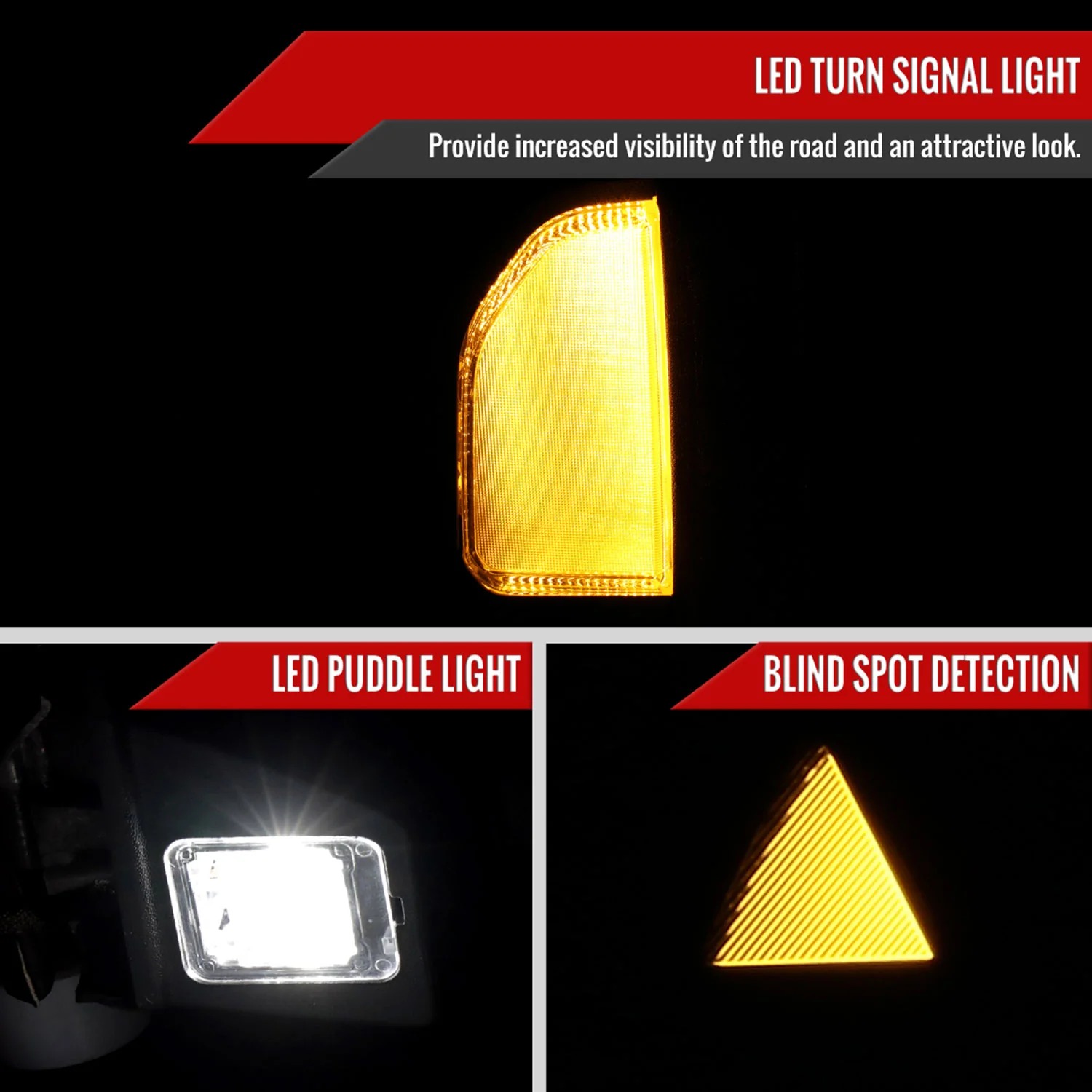 2016-2022 Nissan Titan BSM & Manually Extendable Chrome Towing Mirrors Clear - Image 2