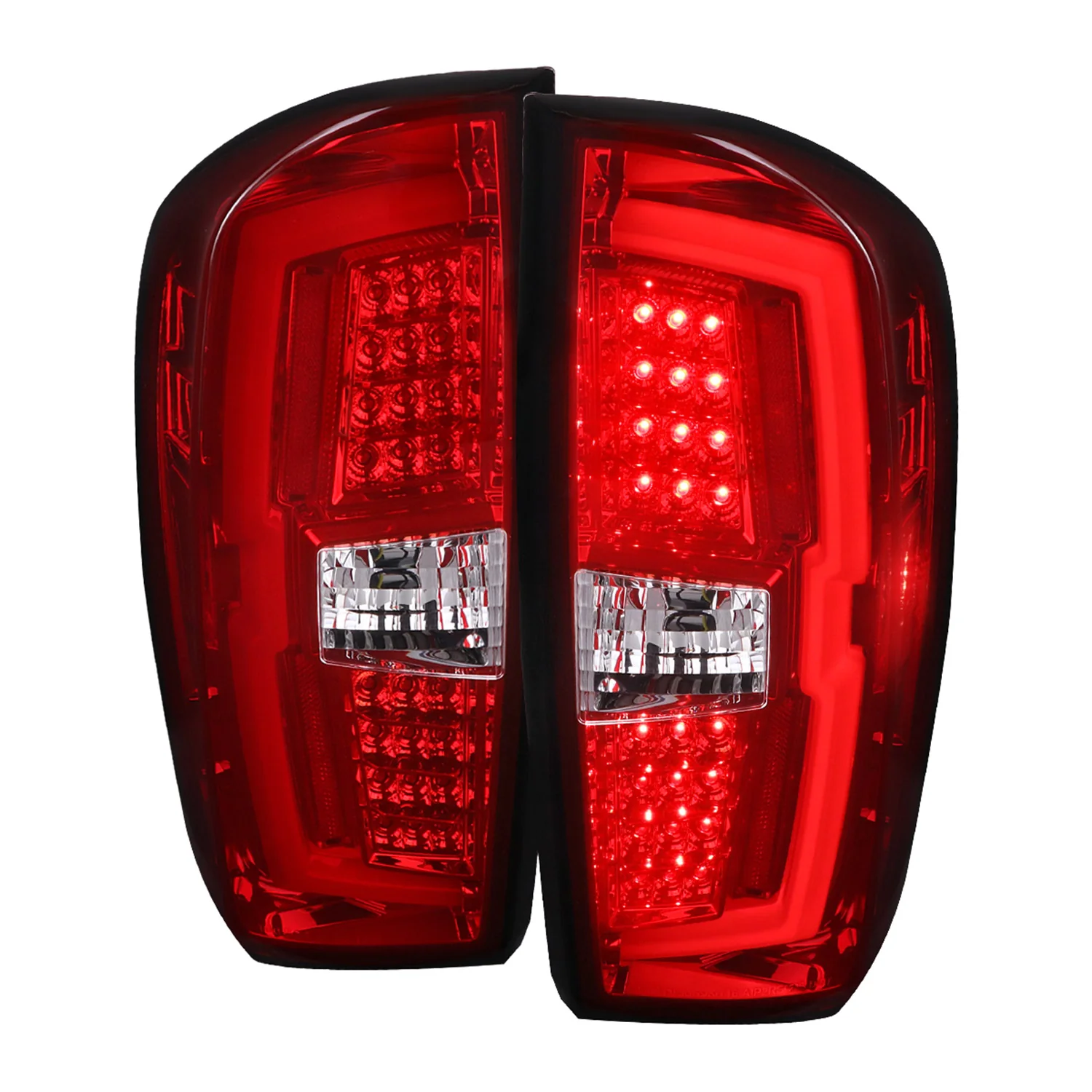 2016-2022 Toyota Tacoma LED Bar Tail Lights Chrome Housing/Red Clear Lens