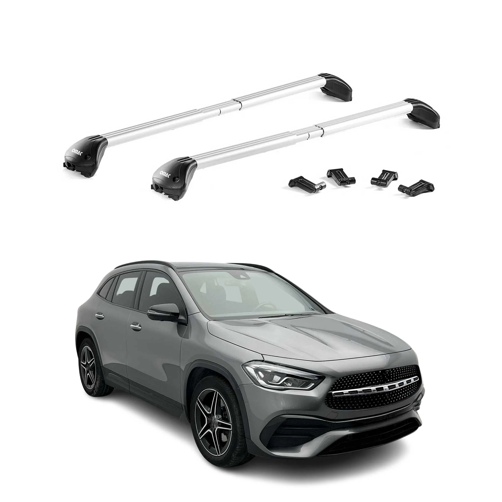 2016-2023 Fiat 500X Roof Rack Cross Bars Silver