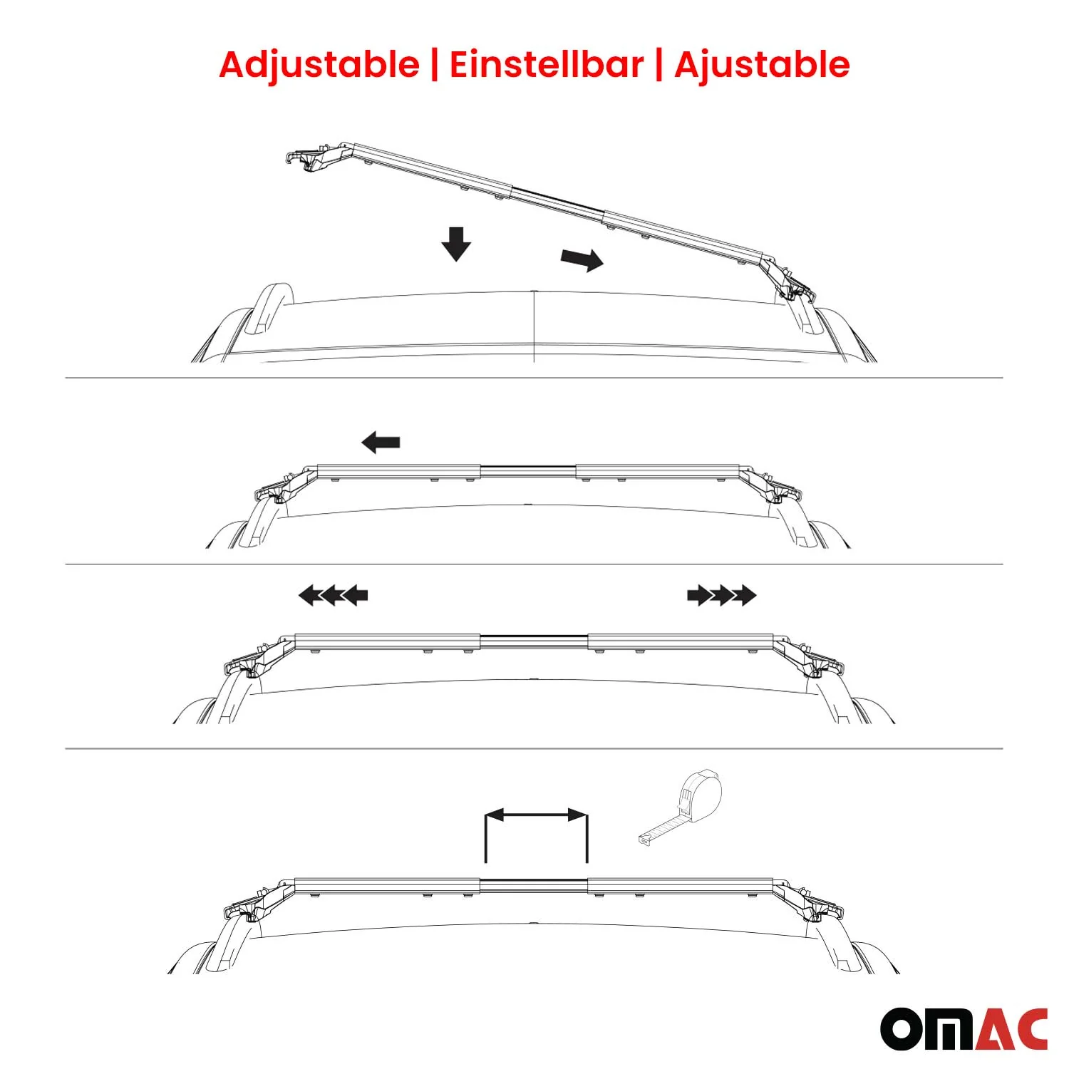 2016-2023 Fiat 500X Roof Rack Cross Bars Silver - Image 9