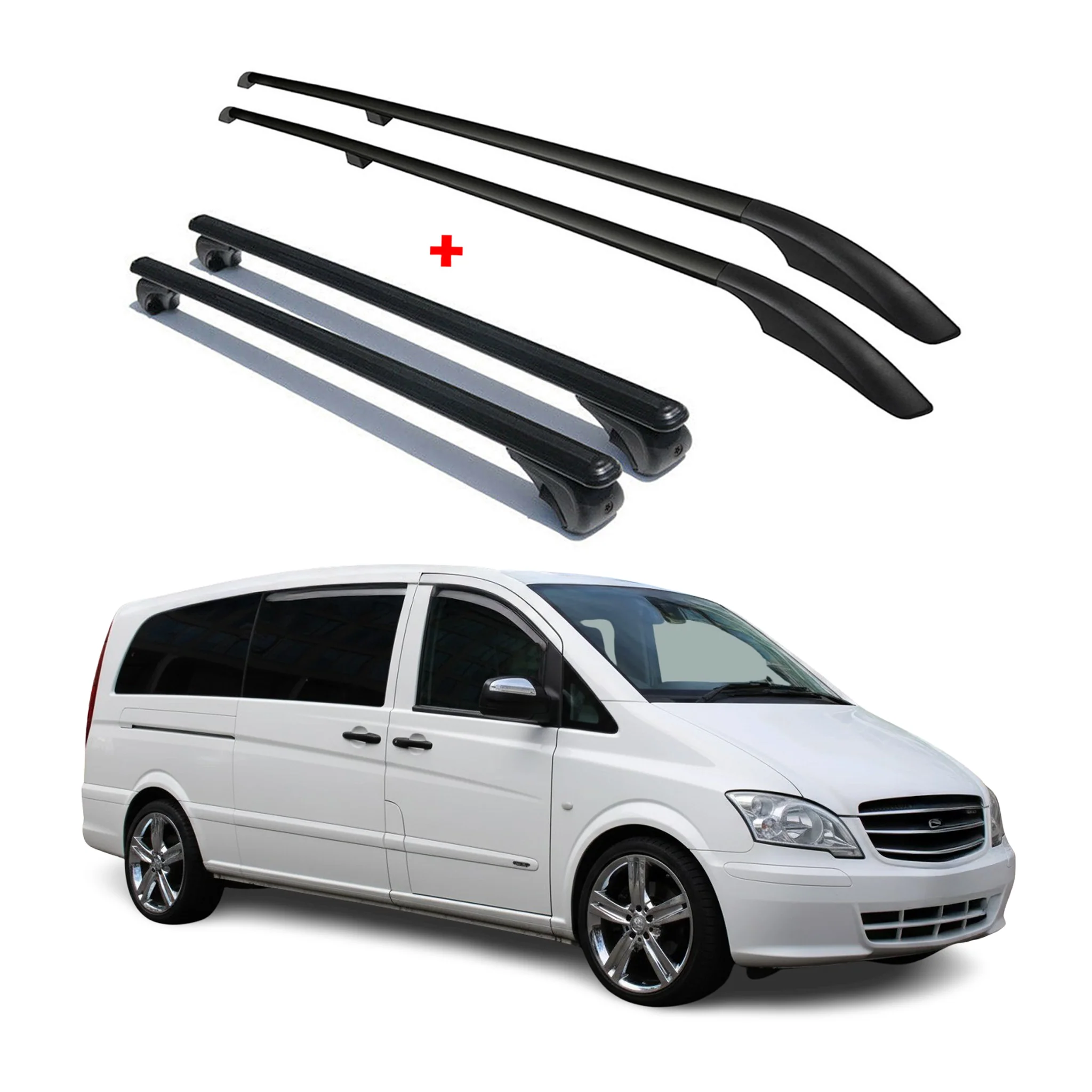 2016-2023 Mercedes Metris L3 LWB Roof Racks & Roof Rack Rails Black