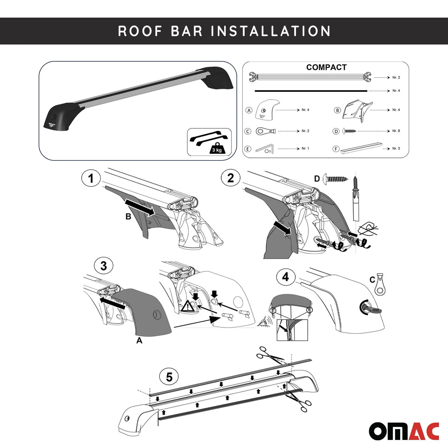 2016-2023 Subaru Crosstrek Roof Racks Cross Bars Silver - Image 8