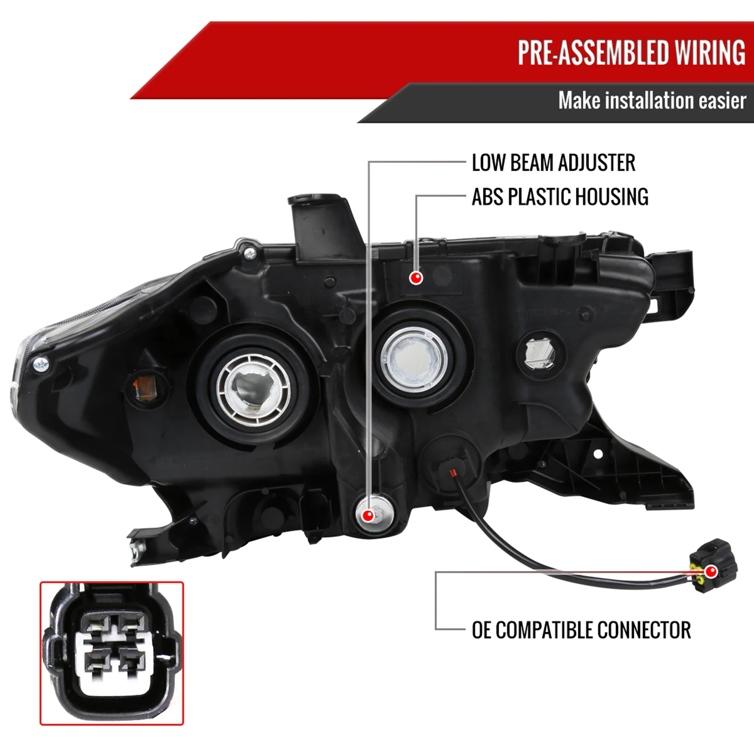 2016-2023 Toyota Tacoma LED Bar Projector Headlight Chrome/Clear Lens - Image 7