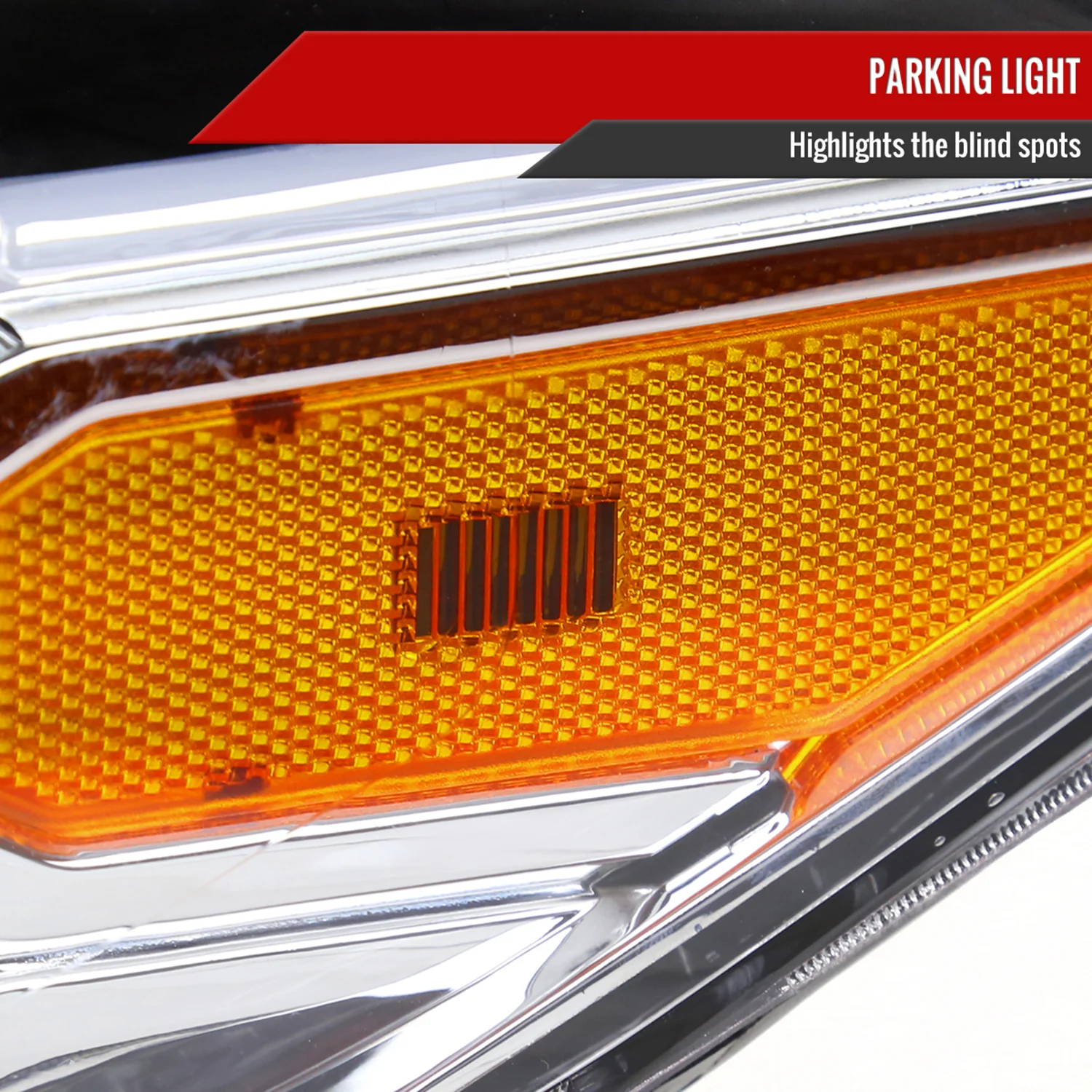 2016-2023 Toyota Tacoma Projector Headlights w/ Amber Reflectors Chrome/Clear - Image 6