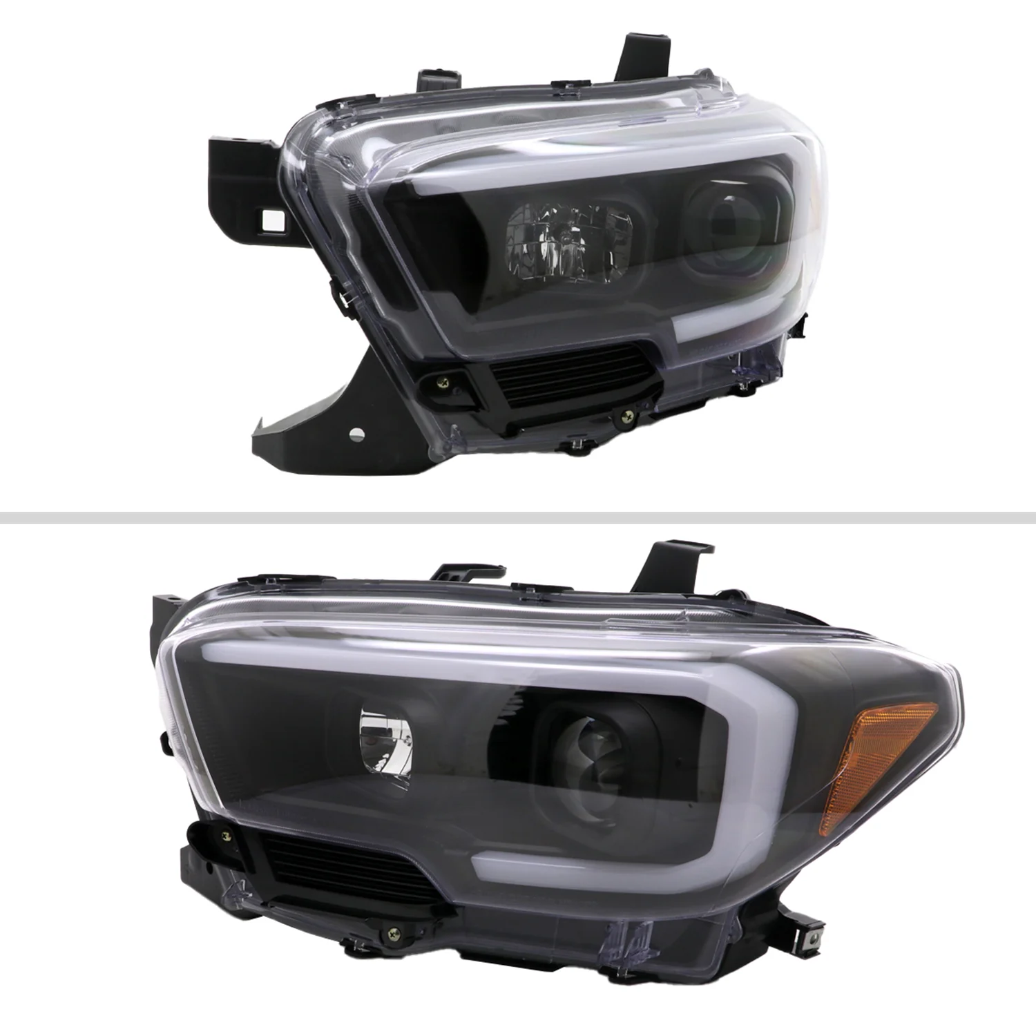 2016-2023 Toyota Tacoma Switchback LED C-Bar Projector Headlights Matt Black - Image 2