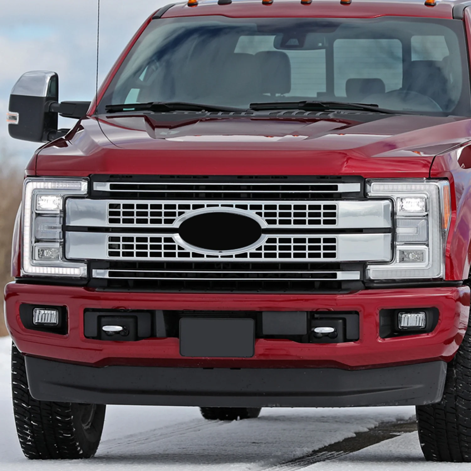 2017-2018 Ford F-250/F-350/F-450/F-550 SuperDuty Chrome ABS Grille Overlay - Image 9