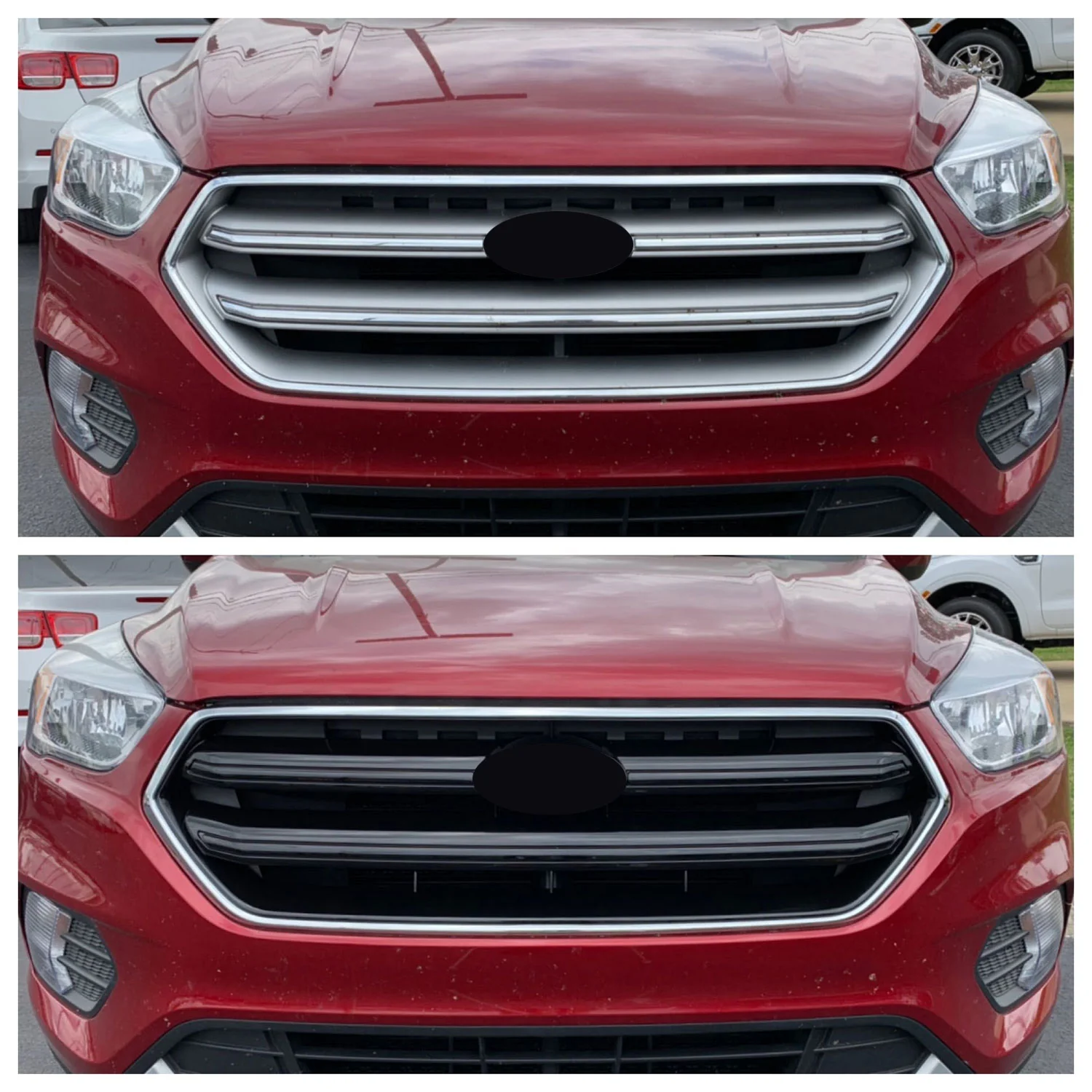 2017-2019 Ford Escape Grille Overlay Gloss Black 1Pcs ABS Plastic - Image 4
