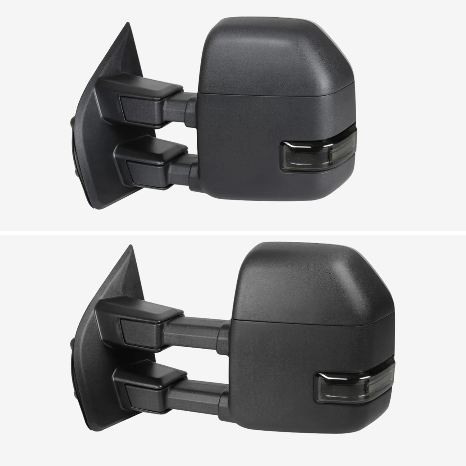 2017-2019 Ford F-250/350/450/550 Super Duty Heated&Manual Towing Mirrors Smoke - Image 3