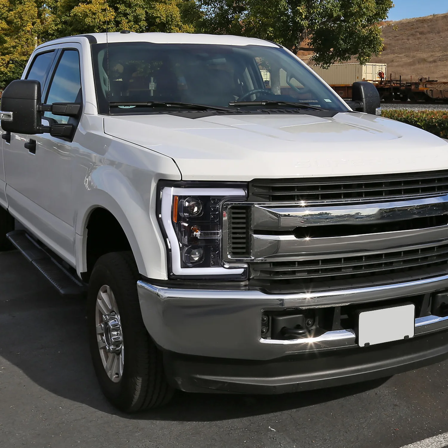 2017-2019 Ford F-250 F-350 F-450 F-550 LED CBar Projector Headlights Jet Black - Image 10
