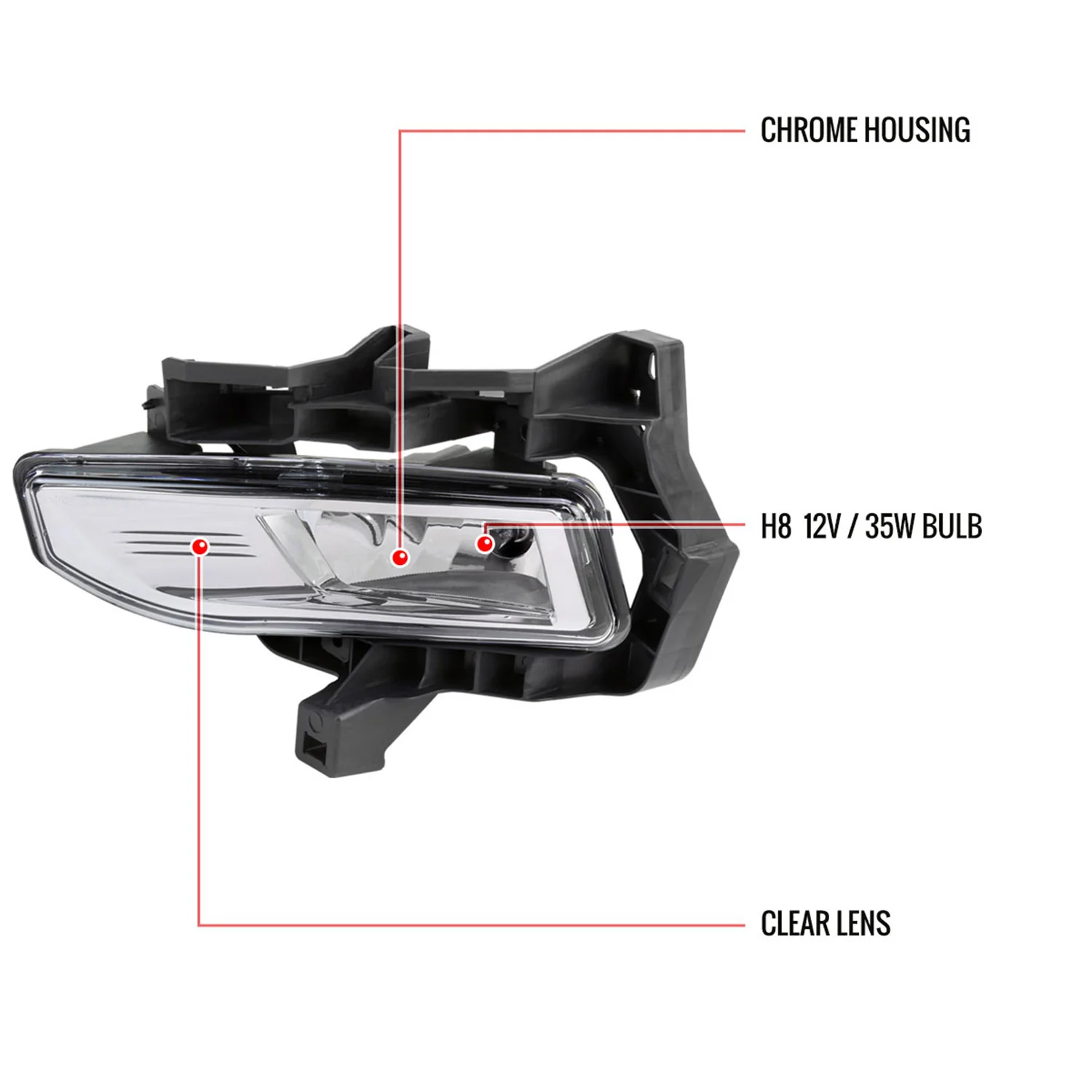 2017-2019 Nissan Versa Note Hatchback H8 Fog Lights Kit Chrome/Clear Lens - Image 9