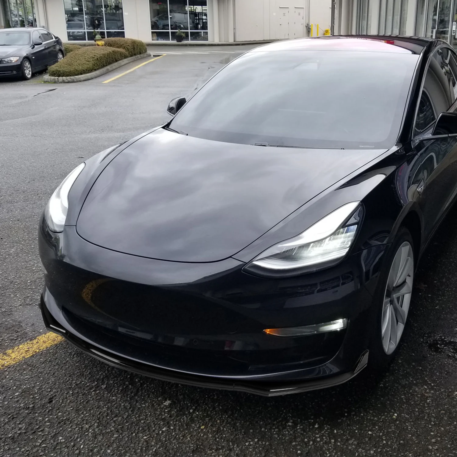 2017-2020 Tesla Model 3 Glossy Black Polypropylene 3Pcs Bumper Lip - Image 10