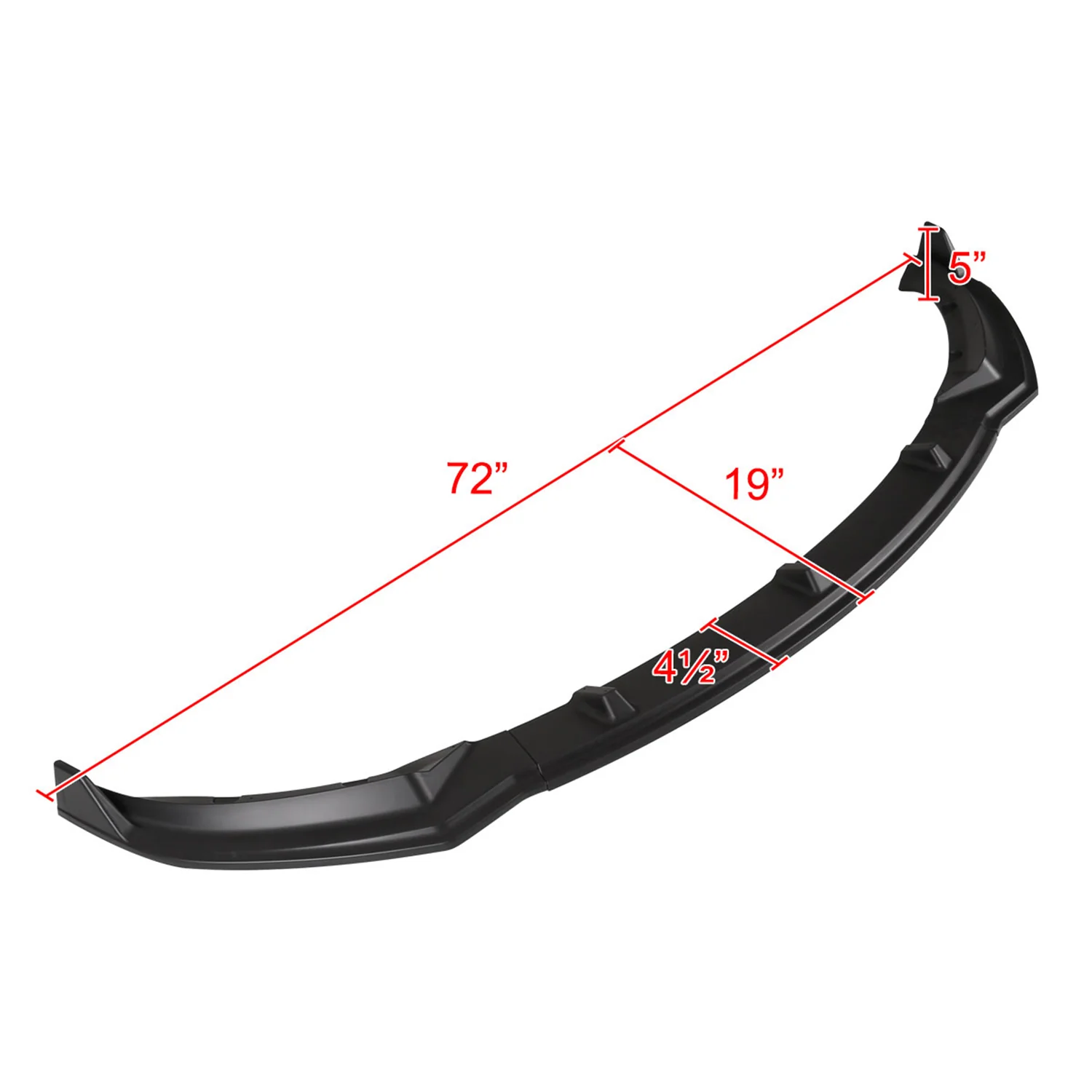 2017-2020 Tesla Model 3 Matte Black Polypropylene 3Pcs Bumper Lip Spoiler - Image 2