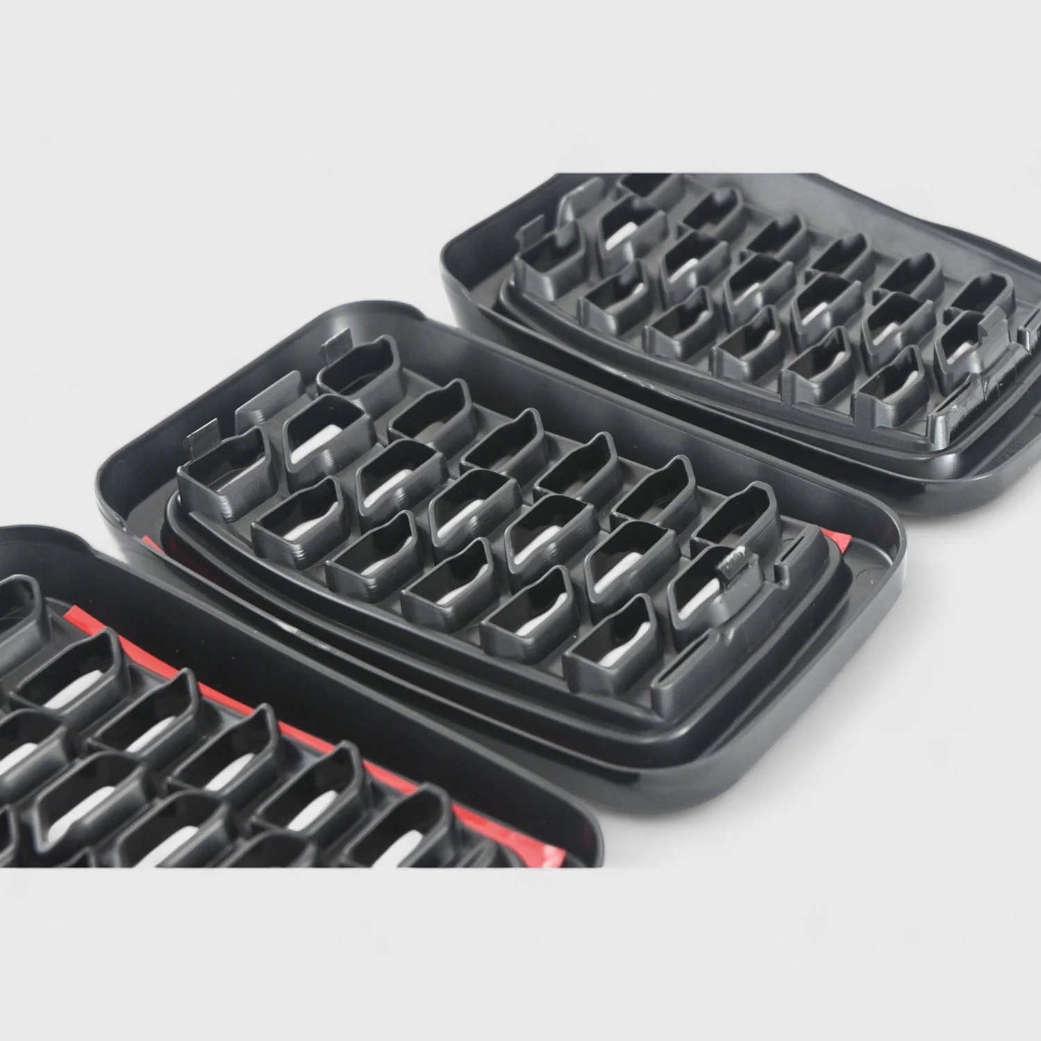 2017-2021 Jeep Grand Cherokee Grille Overlay Gloss Black 7Pcs ABS Plastic - Image 4