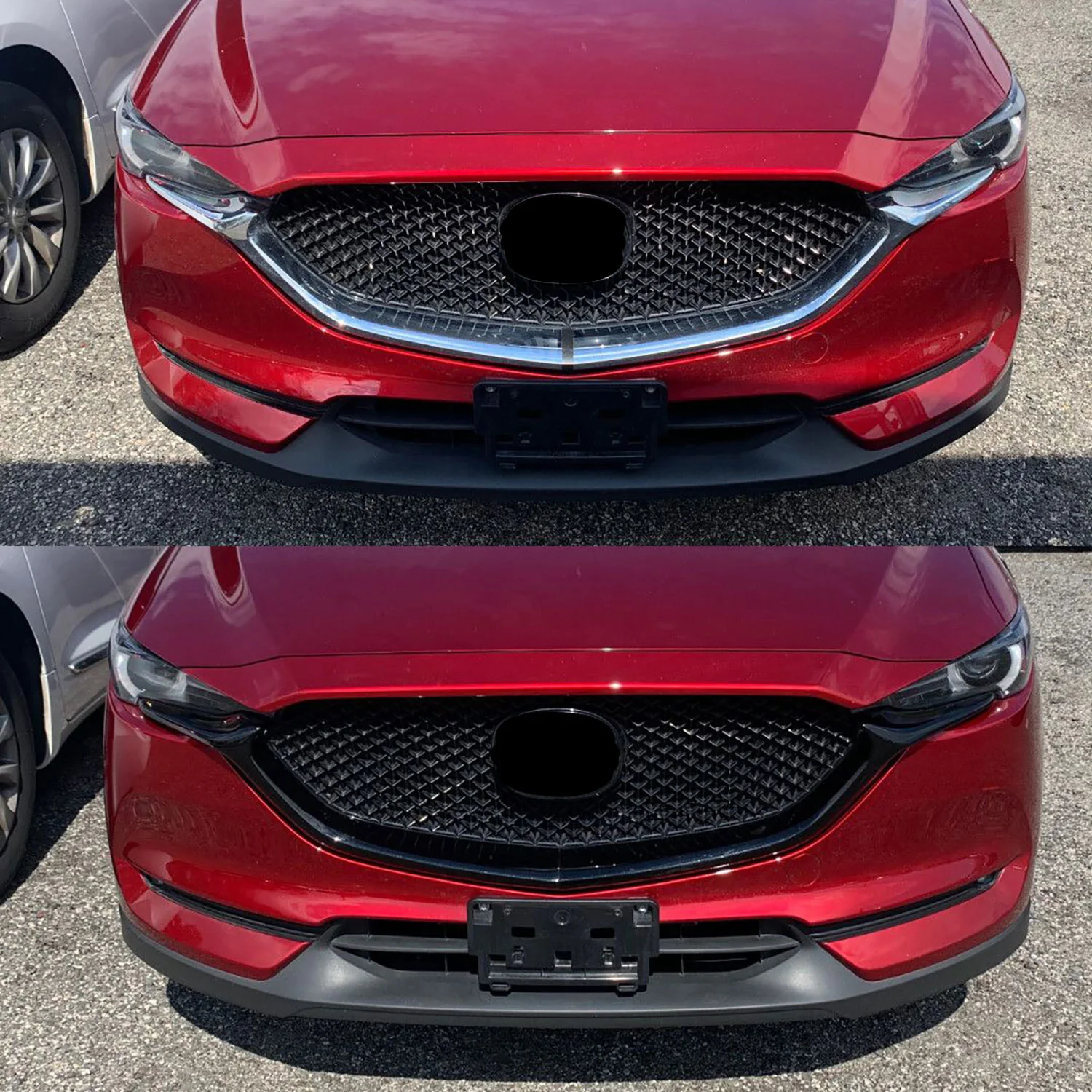 2017-2021 Mazda CX-5 Grille Overlay Gloss Black 2Pcs ABS Plastic - Image 5