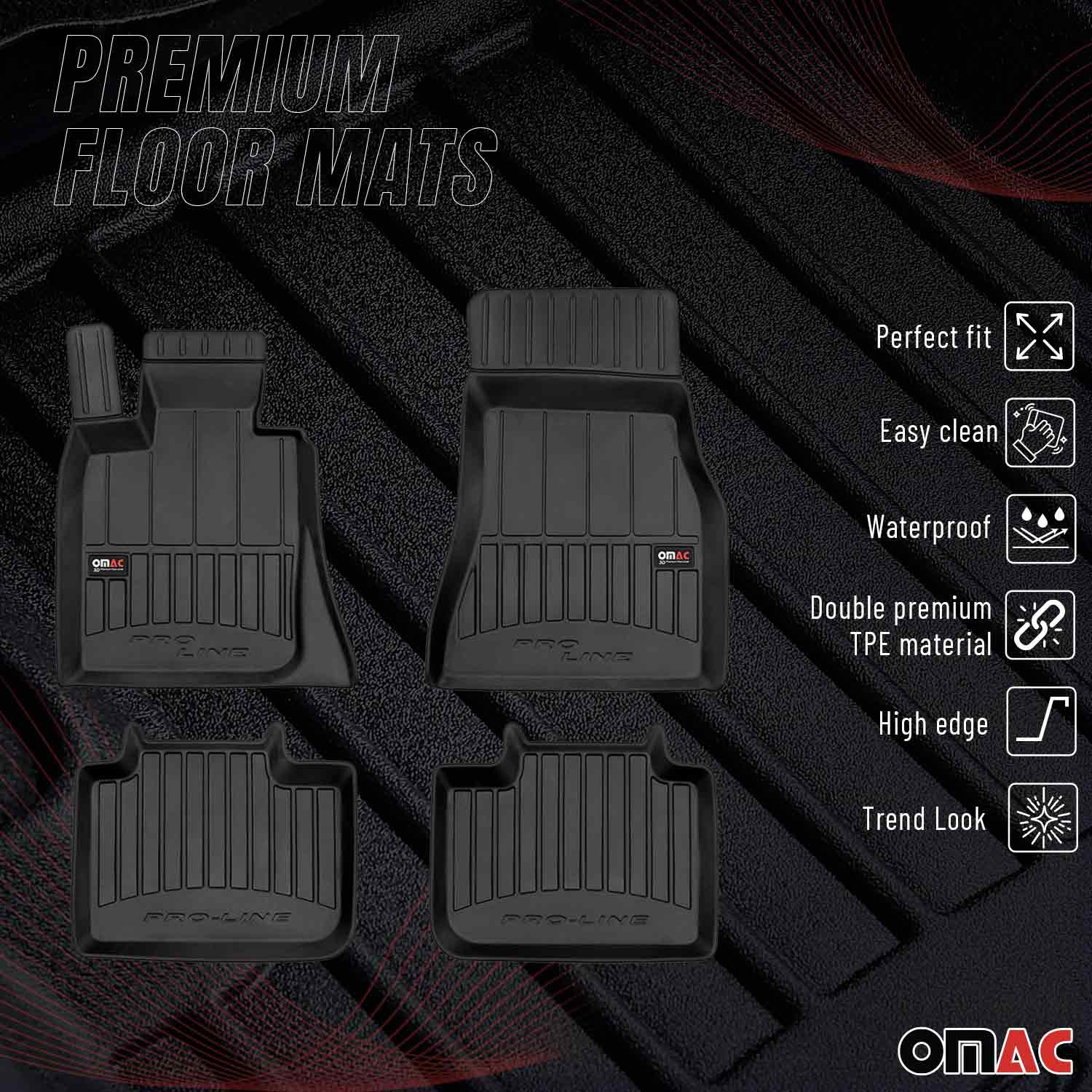 2018-2019 BMW 6 Series G32 Gran Turismo Premium Floor Mats Liners Full Set All Weather Heavy Duty Black - Image 2