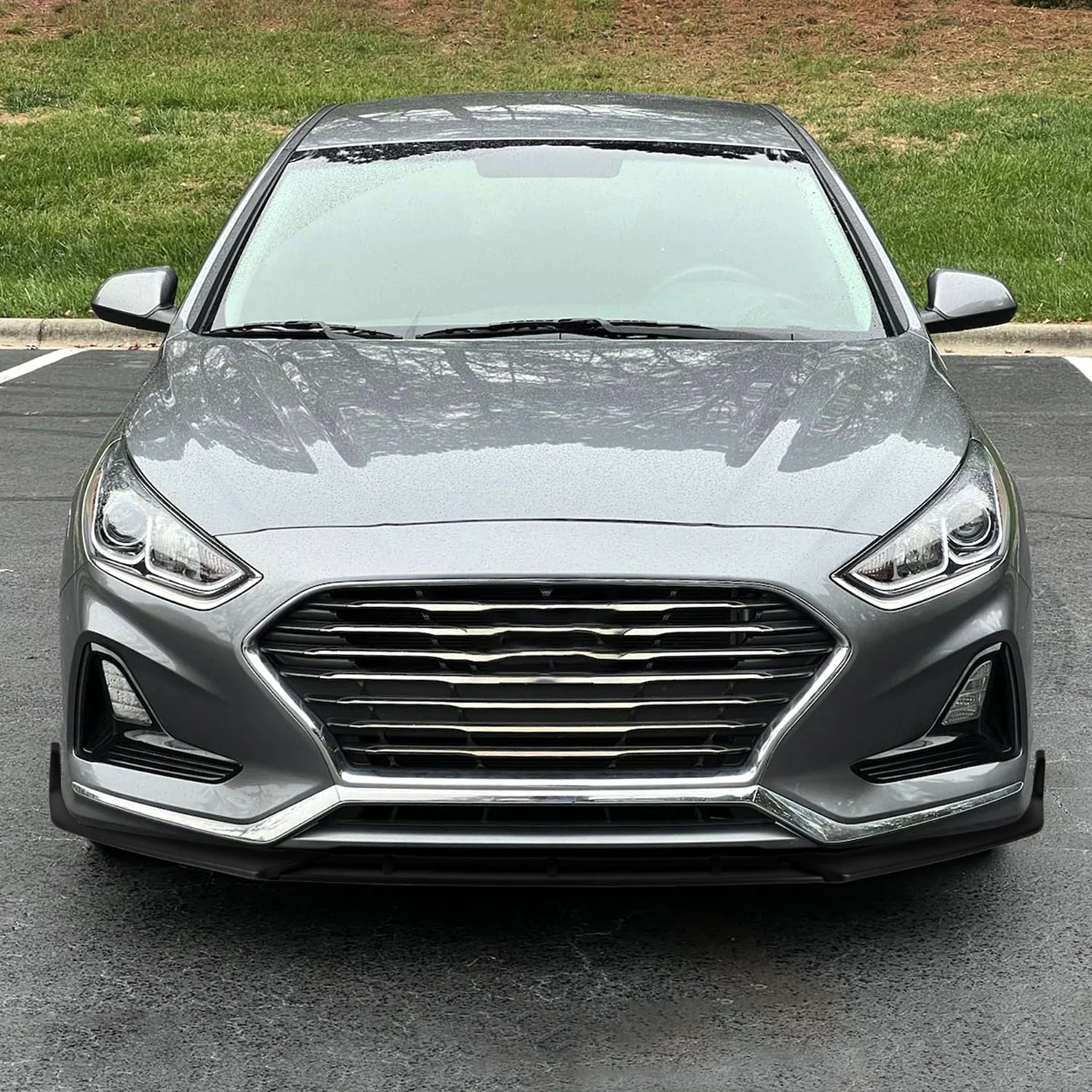 2018-2019 Hyundai Sonata Matte Black 3Pcs Front Bumper Lip Splitter Kit - Image 9