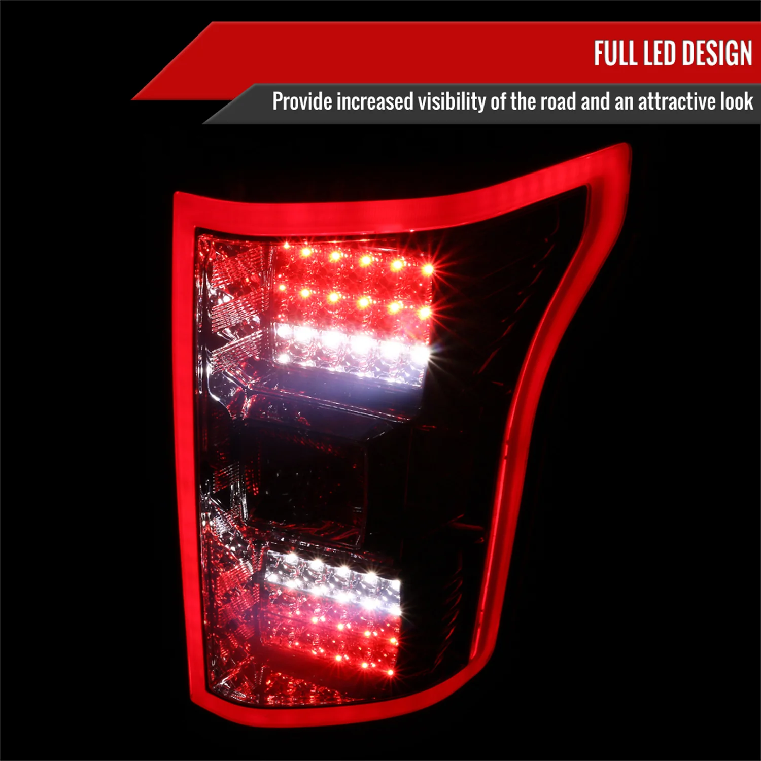 2018-2020 Ford F-150 LED Tail Lights Chrome Housing/Red Smoke Lens - Image 2