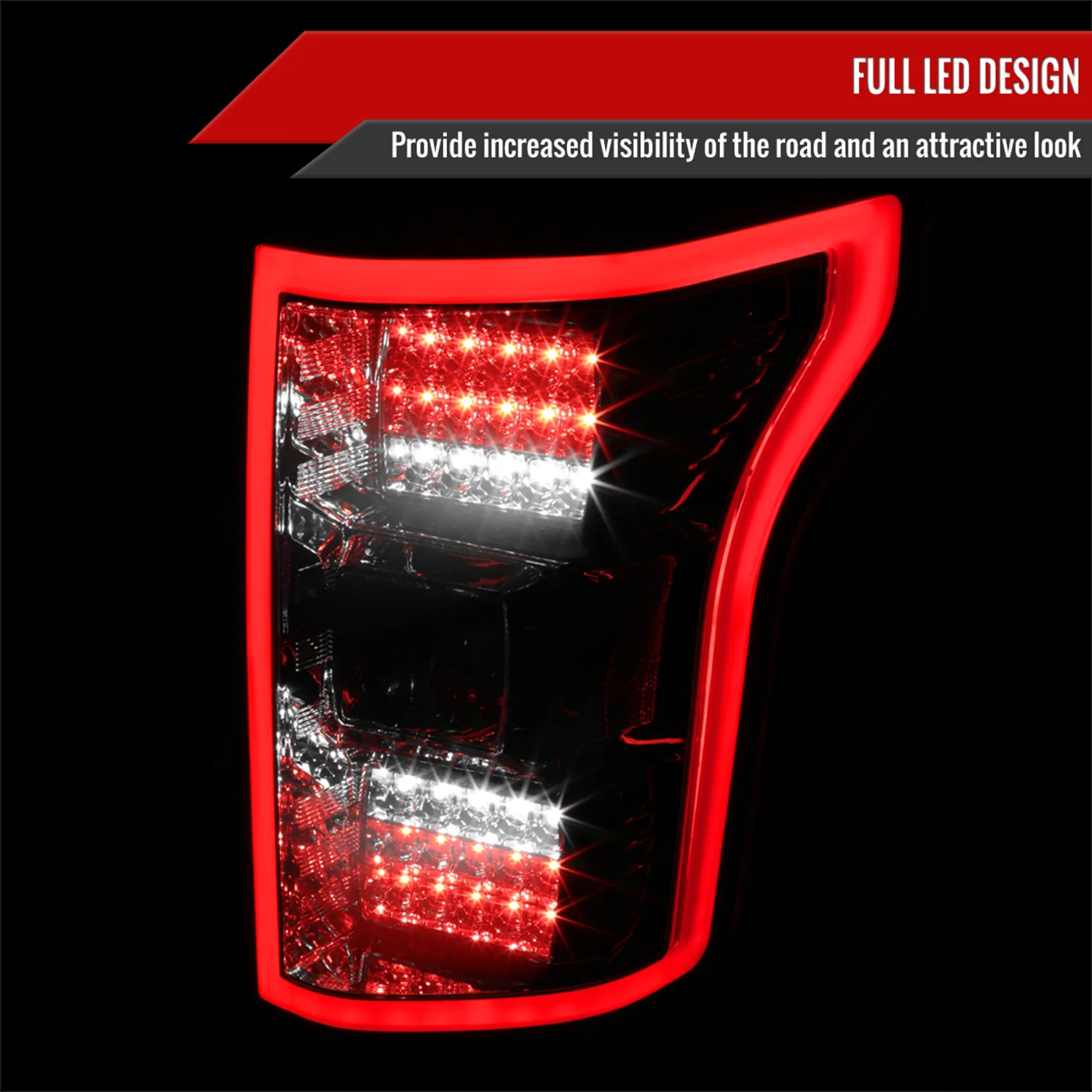 2018-2020 Ford F-150 LED Tail Lights Chrome Housing/Smoke Lens - Image 2