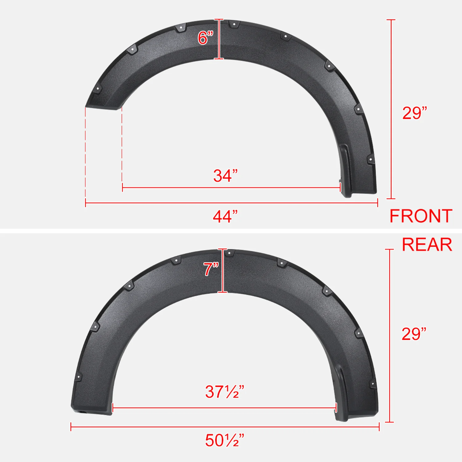 2018-2020 Ford F-150 Styleside Textured Rivet Style Fender Flares - Image 2