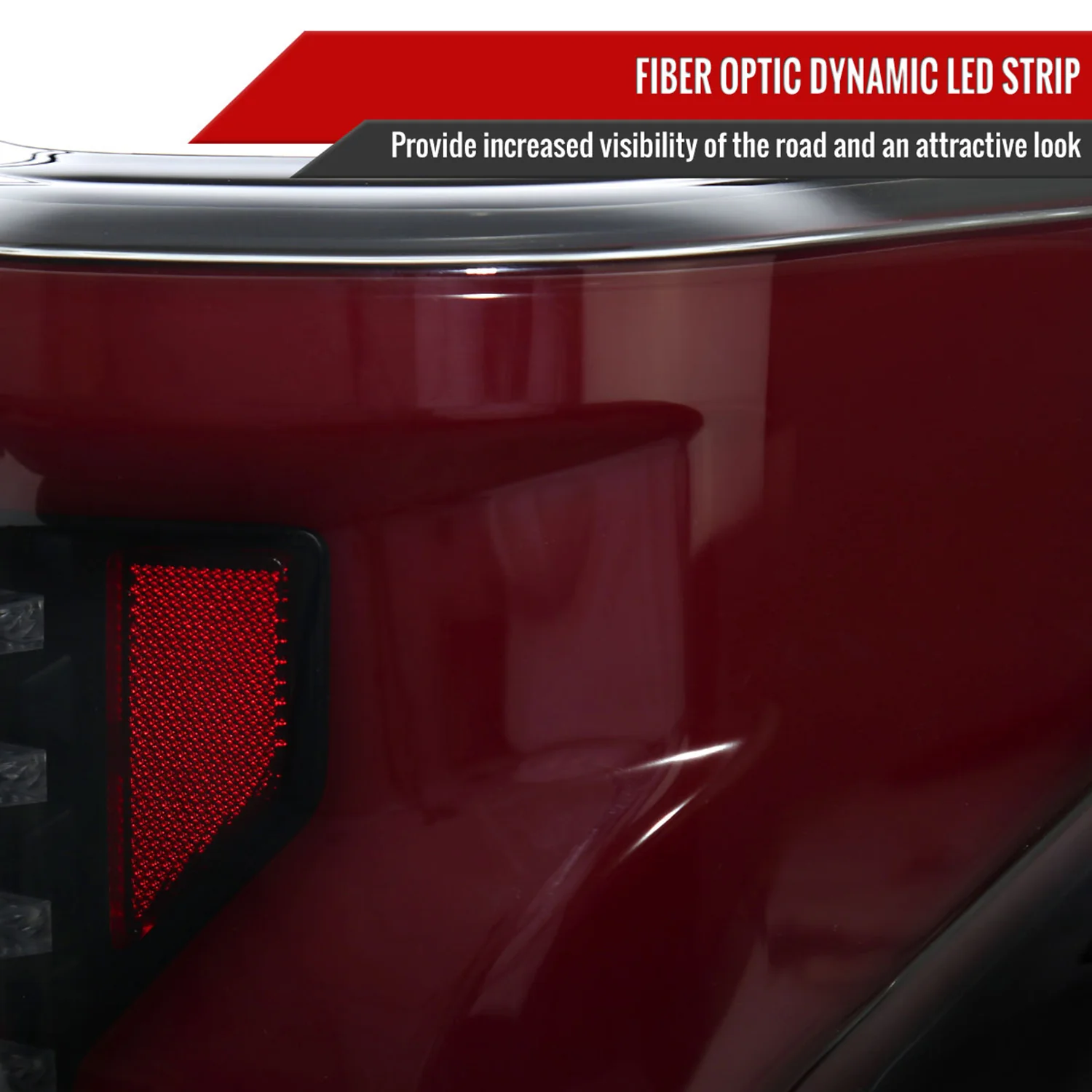 2018-2020 Ford F-150 Turn Signal Animated Red LED Bar Tail Lights Black/Smoke - Image 4