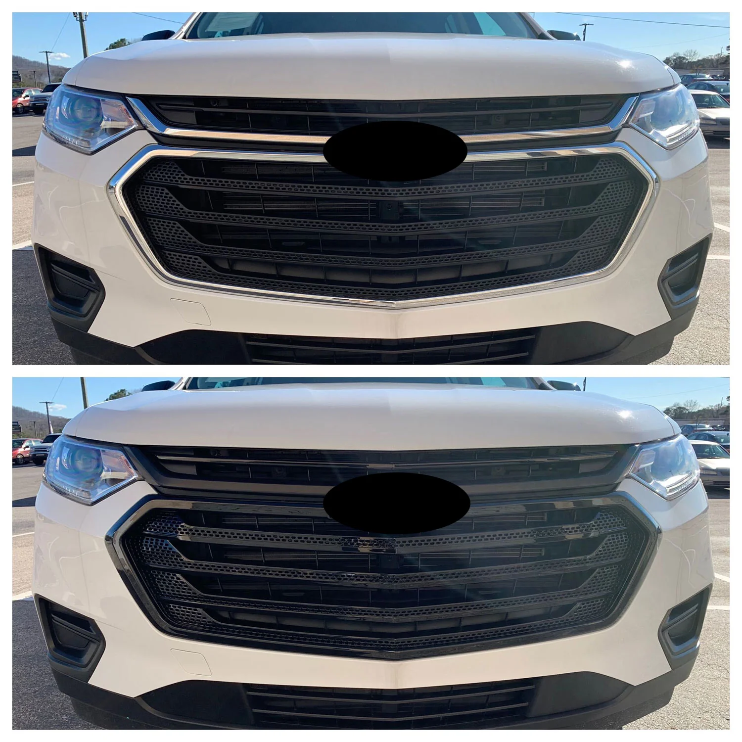 2018-2021 Chevrolet Traverse Grille Overlay Gloss Black 4Pcs ABS Plastic - Image 4