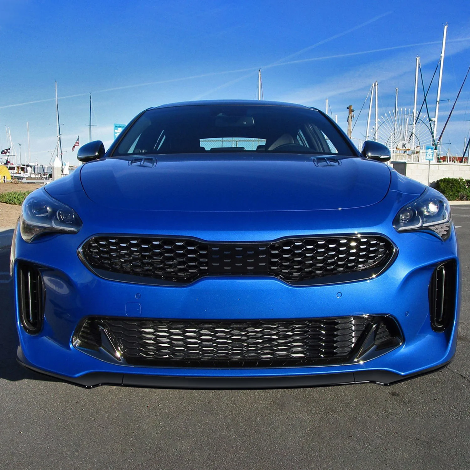 2018-2021 Kia Stinger Glossy Black 3Pcs Front Bumper Lip Splitter Kit - Image 10