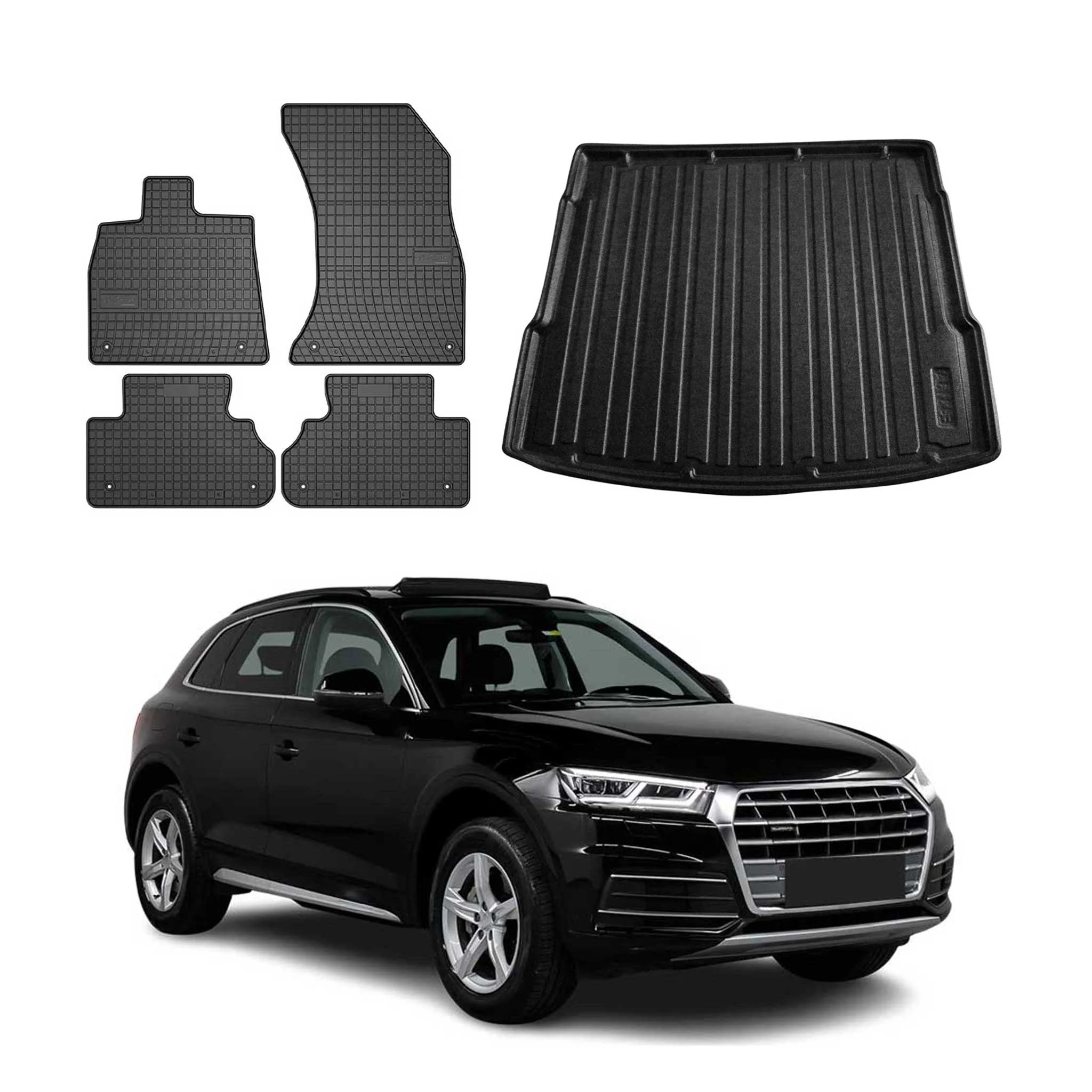 2018-2025 Audi Q5 / Q5 PHEV / SQ5 2.gen Floor Mats & Cargo Liner Full Set All Weather Black