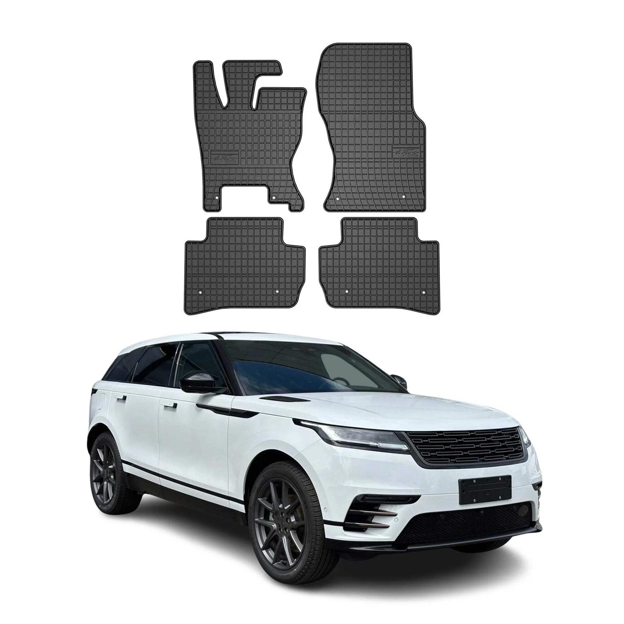 2018-2026 Land Rover Range Rover Velar Floor Mats Liners Full Set All Weather Rubber