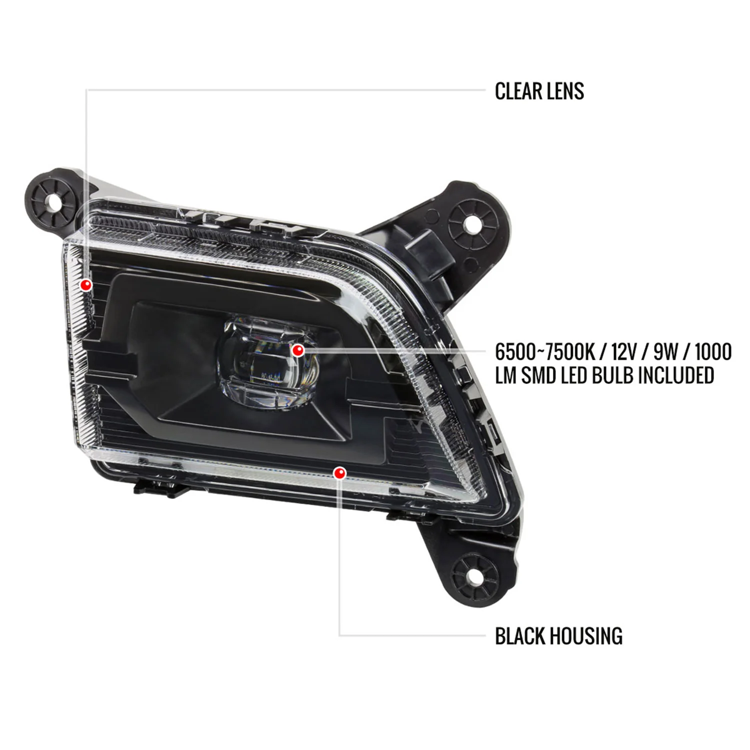 2019-2022 Chevy Silverado 1500/2500HD/3500HD LED Fog Lights Kit Matt Black - Image 8