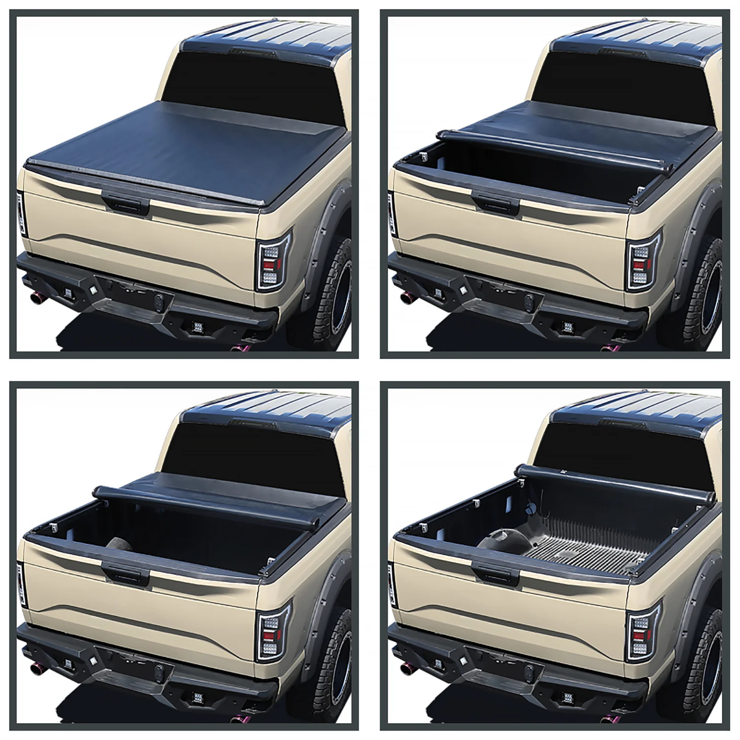 2019-2022 Dodge RAM 1500 Crew Cab 6.4ft Bed 1PC Soft Roll Up Tonneau Cover
