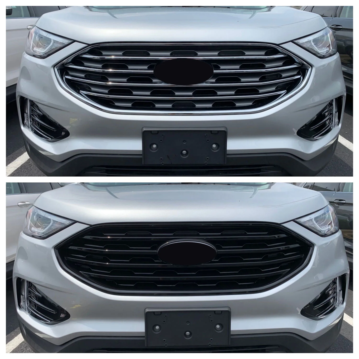 2019-2022 Ford Edge Grille Overlay Gloss Black 1Pcs ABS Plastic - Image 4