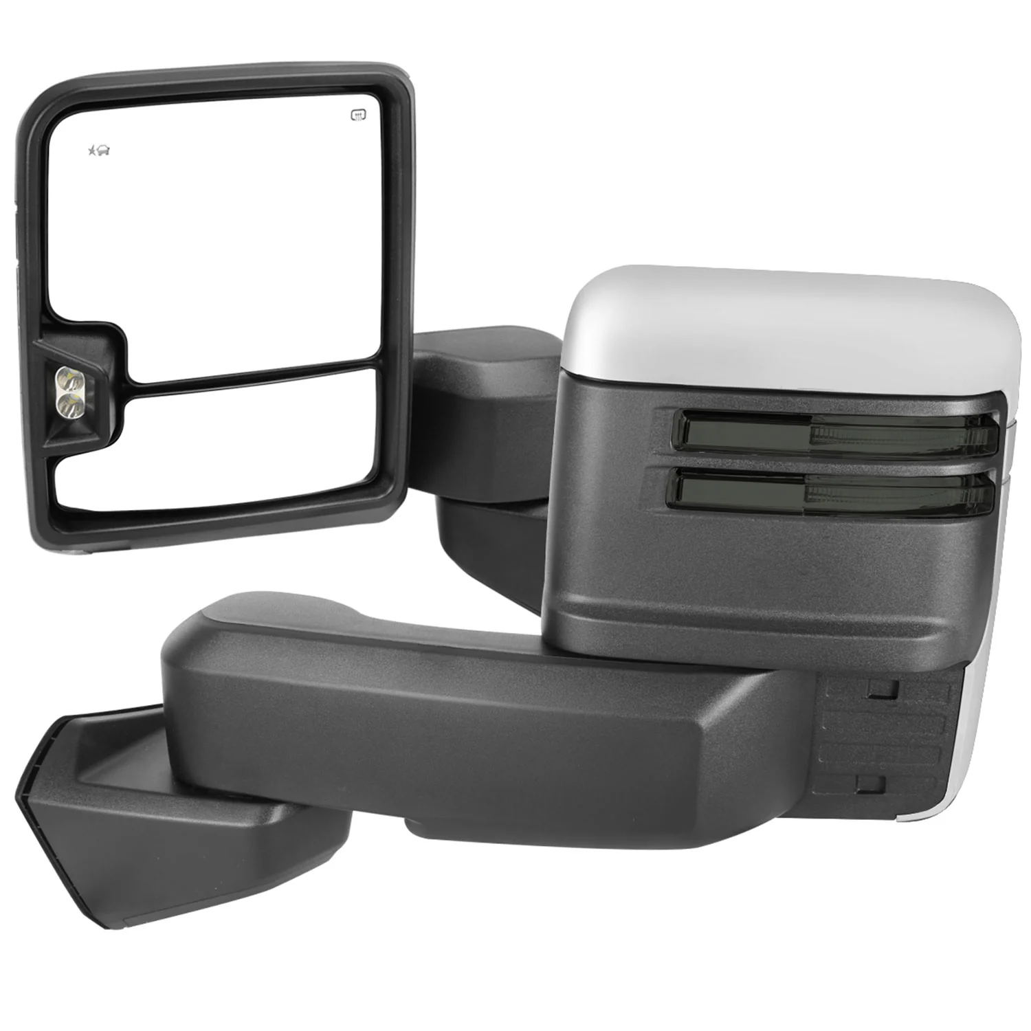 2019-2022 GMC Sierra 1500 Heated Chrome Towing Mirrors Smoke Lens Turn Signal