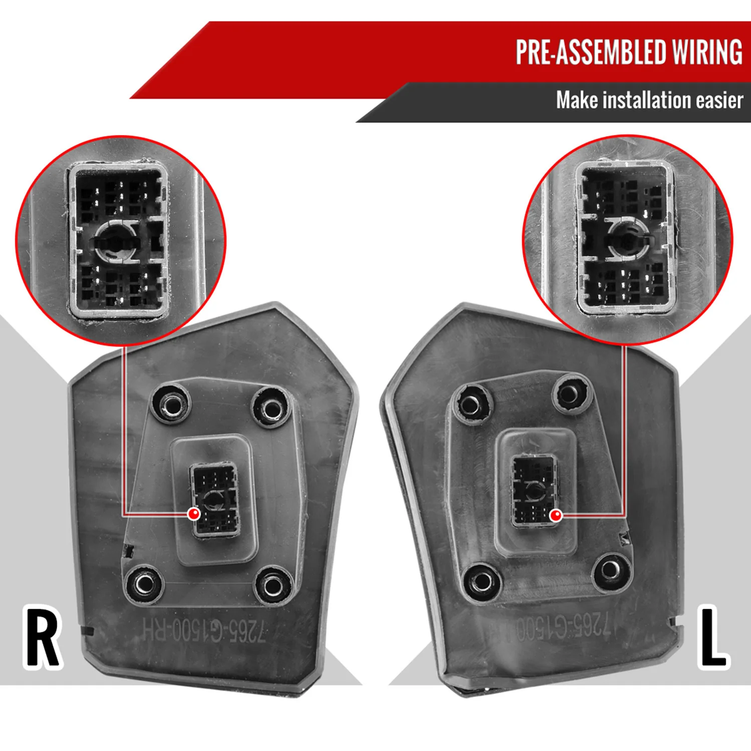 2019-2022 GMC Sierra 1500 Heated Chrome Towing Mirrors Smoke Lens Turn Signal - Image 7