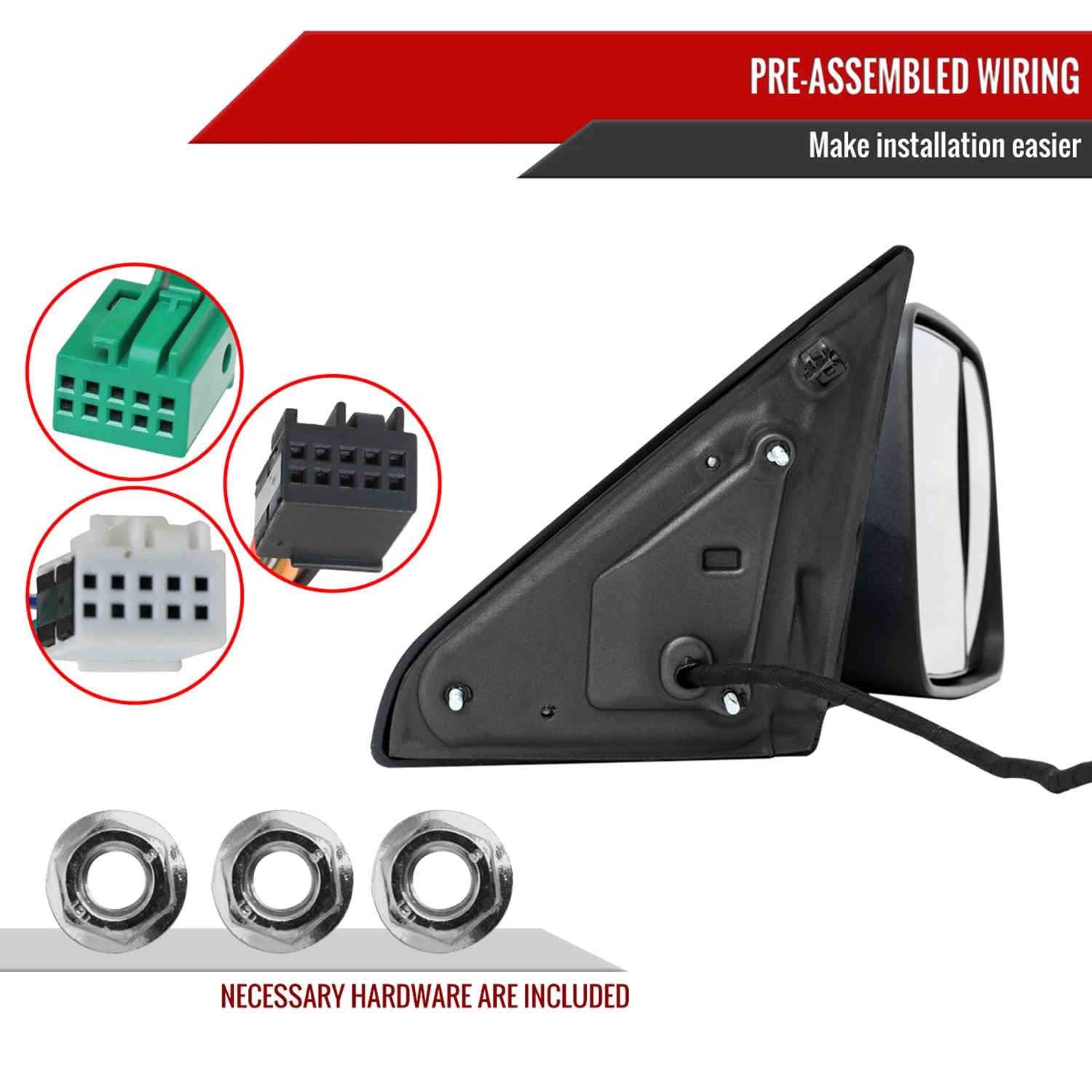 2019-2022 Ram 2500 3500 Black Auto-Fold Side Mirror & Turn Signal Passenger - Image 7