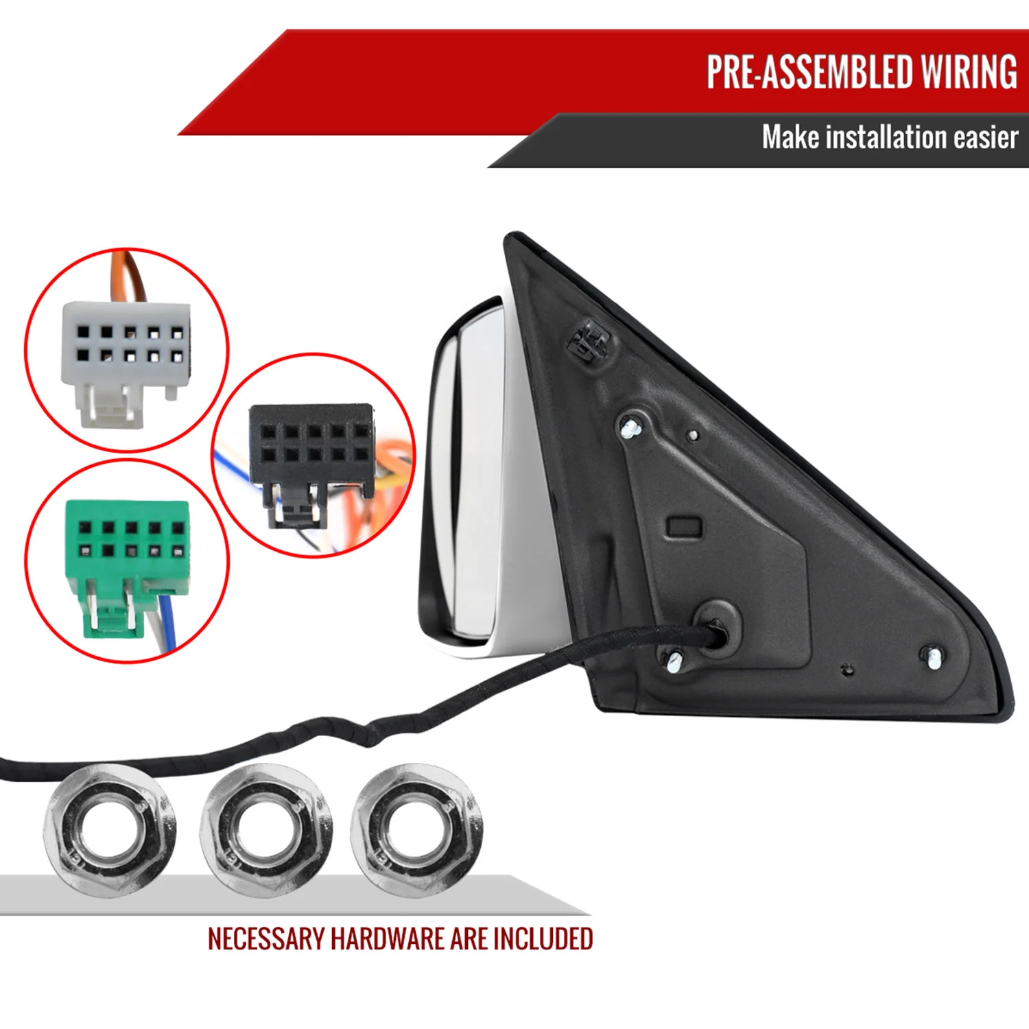 2019-2022 Ram 2500 3500 Chrome Manual Fold & Heated Side Mirror Driver Side - Image 7
