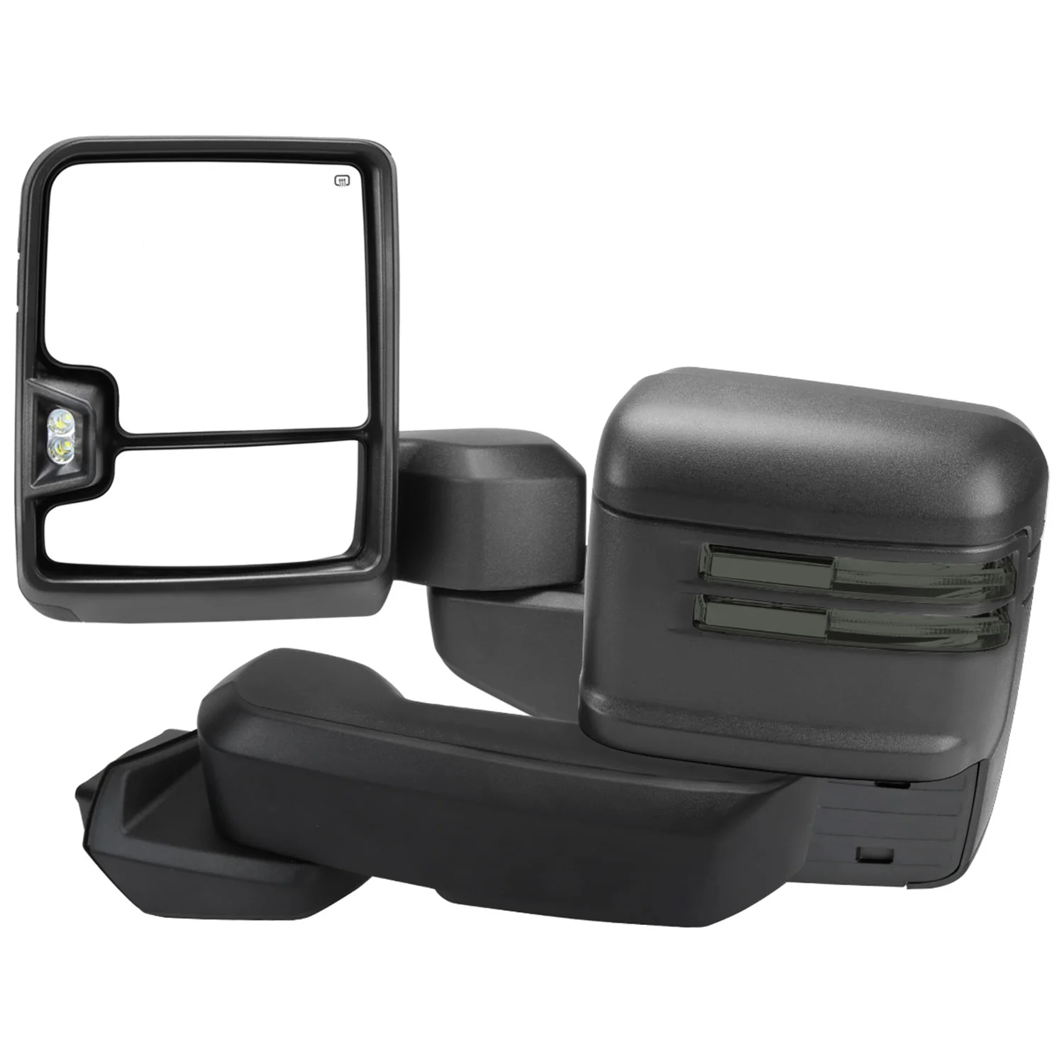 2019-2023 Chevy Silverado 1500 Heated Black Towing Mirrors Smoke & Turn Signal
