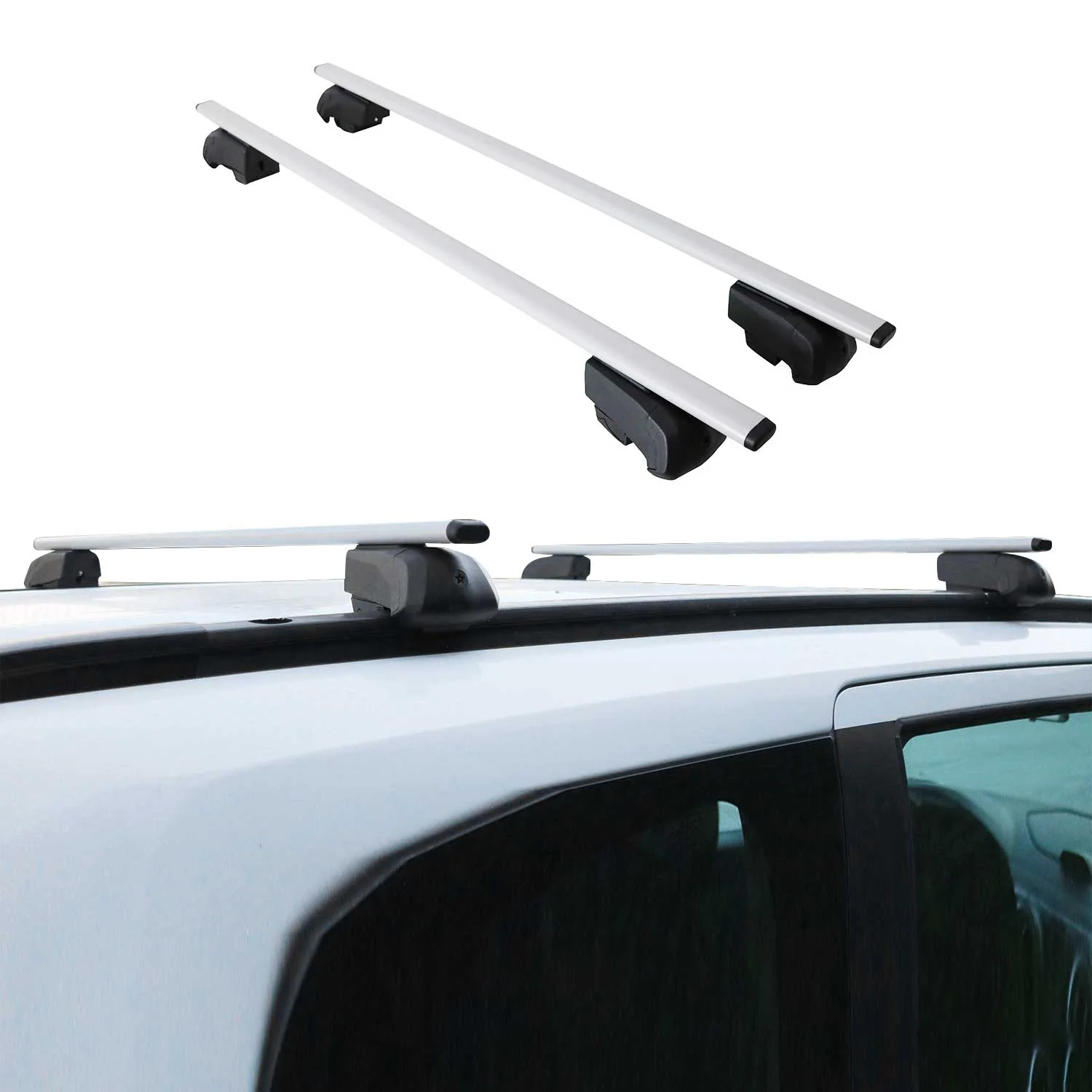 2019-2023 Lincoln Nautilus Roof Rack Cross Bars Silver - Image 2