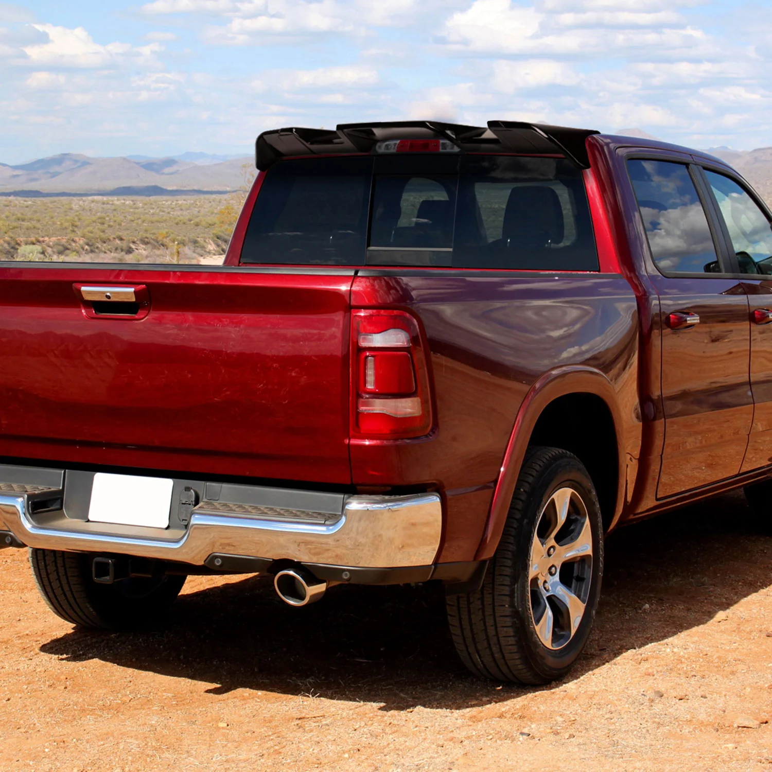 2019-2024 Dodge RAM 1500 Rear Roof Glossy Black Truck Spoiler Wing Kit - Image 10