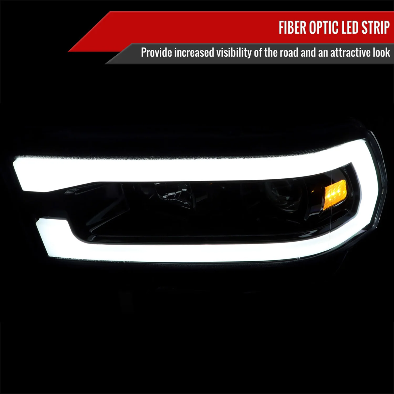 2019-2024 Dodge RAM 2500/3500/4500/5500 LED Projector Headlights Black/Smoke - Image 2