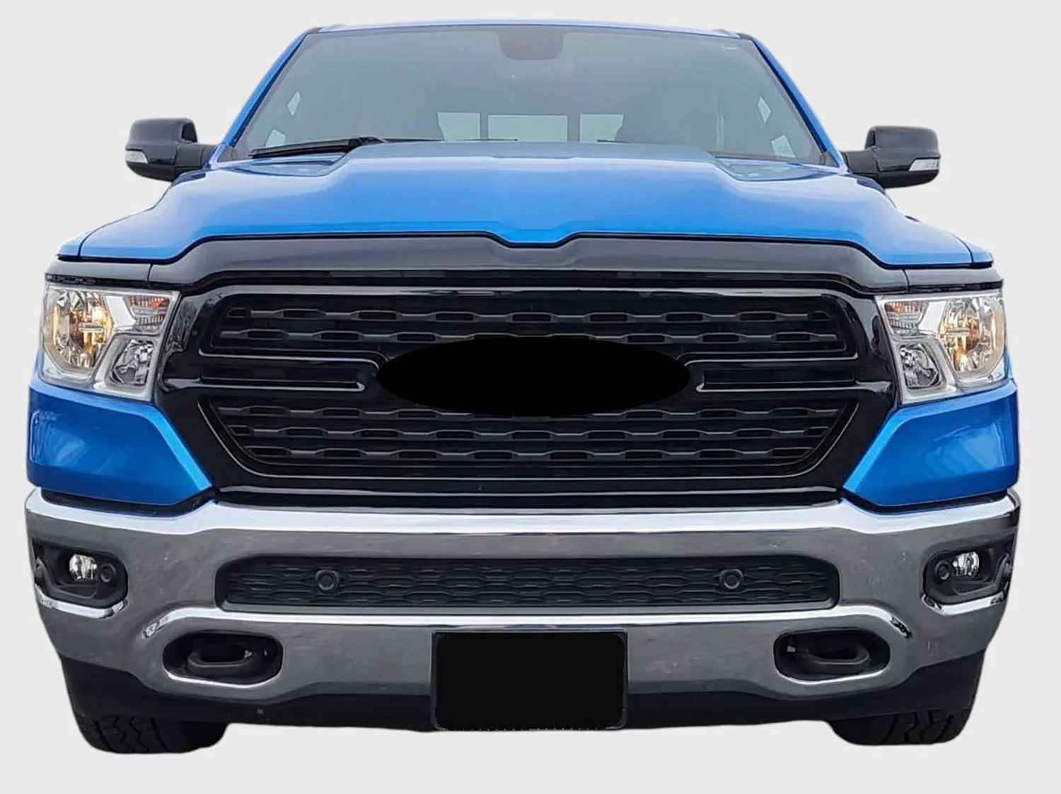 2019-2024 RAM RAM 1500 Grille Overlay Gloss Black 4Pcs ABS Plastic - Image 5